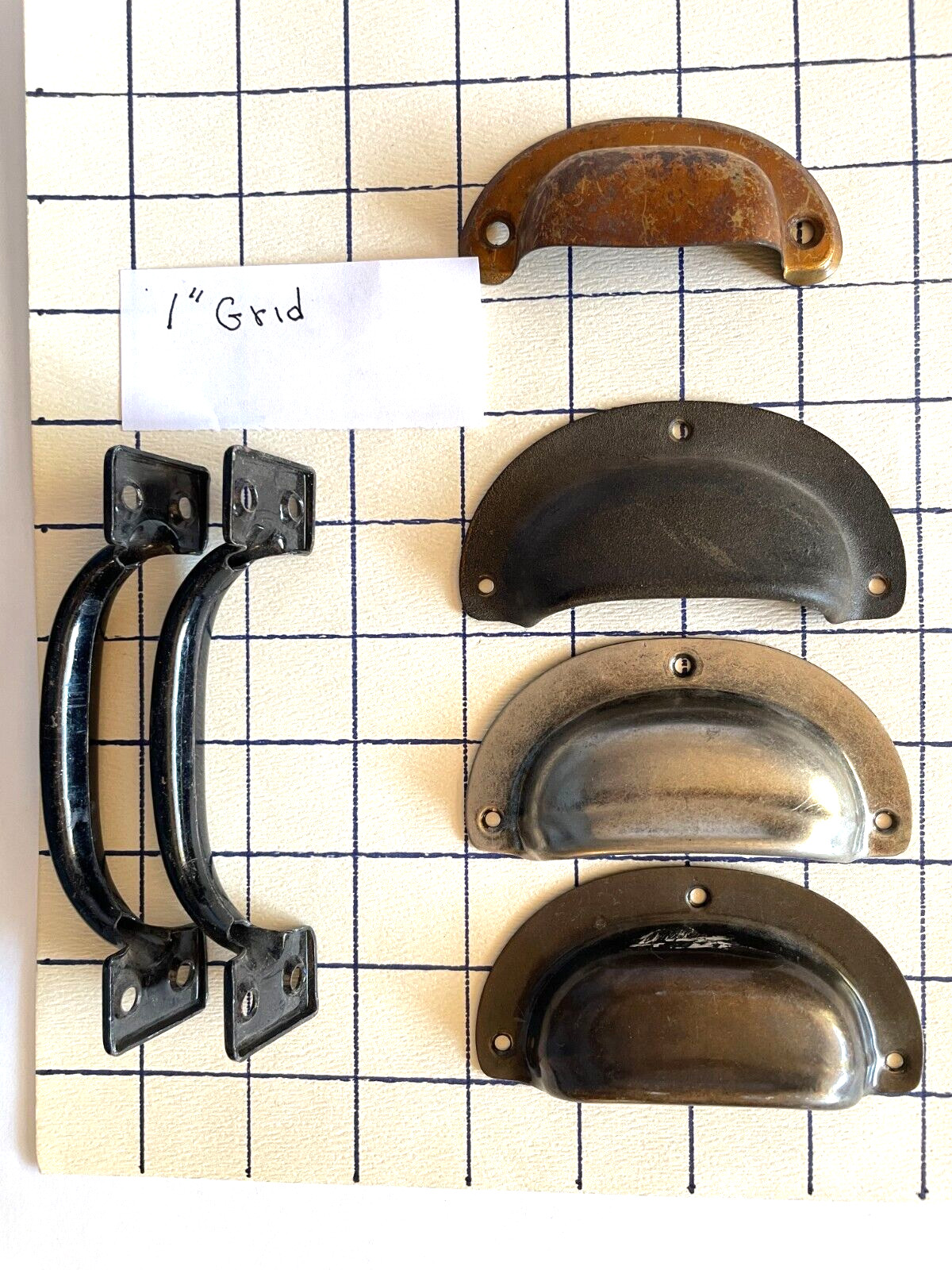 6 Vintage Farm Style Cabinet Drawer Pull Antique 1920’s~40’s