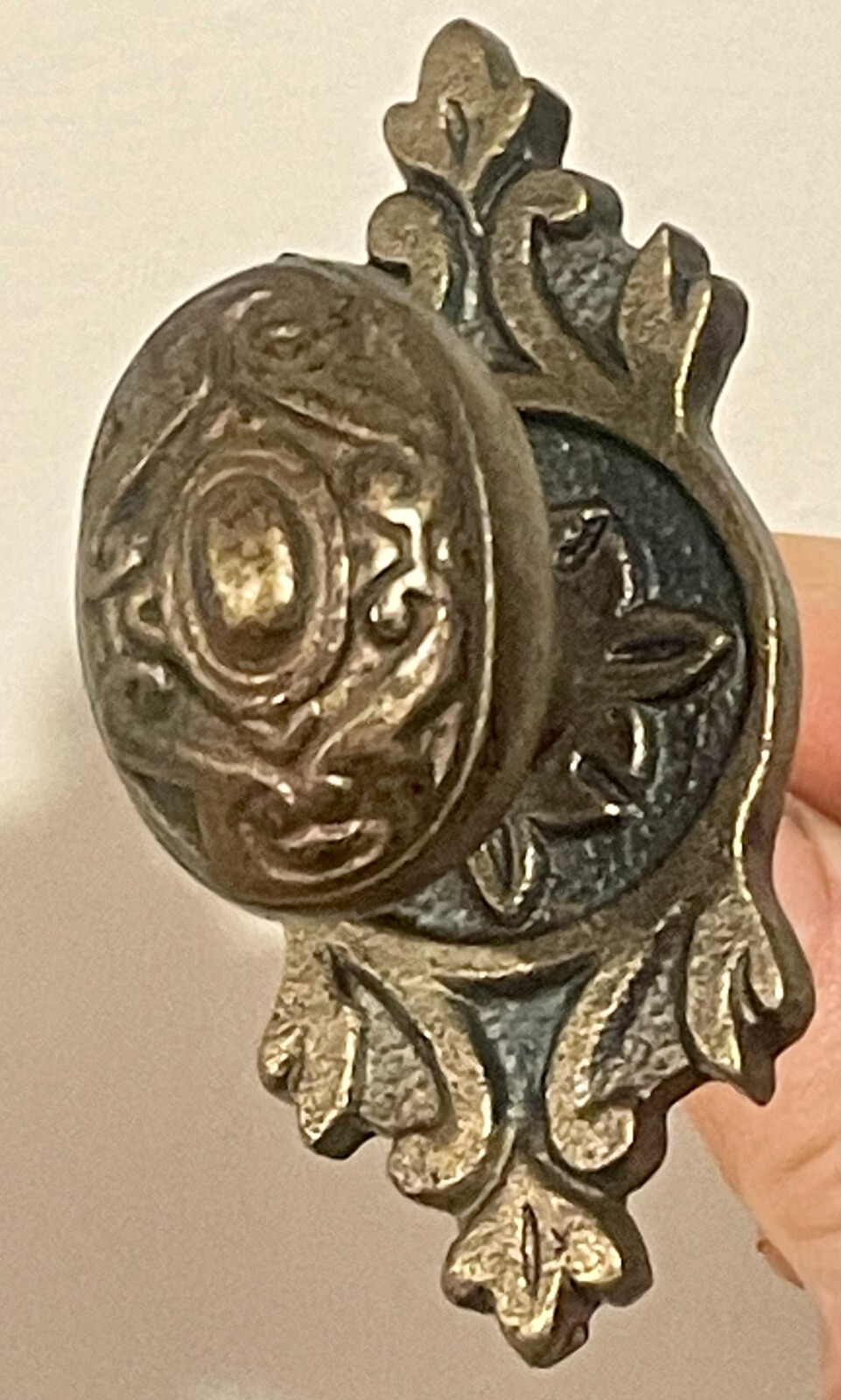 Antique Heavy Brass Drawer Pull Hardware Handle Cabinet Door Knob with backplate