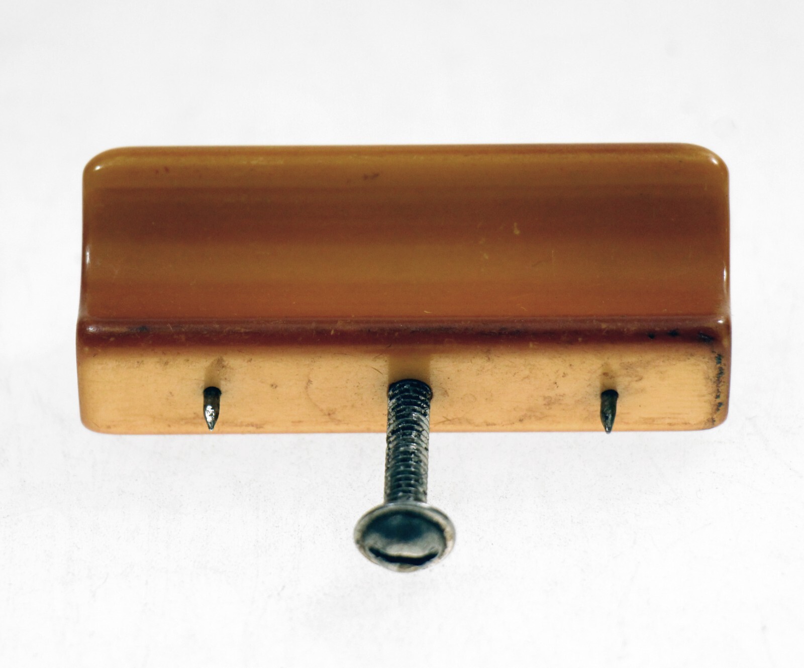 Vintage Mid Century Orange Bakelite Bridge Drawer Pull
