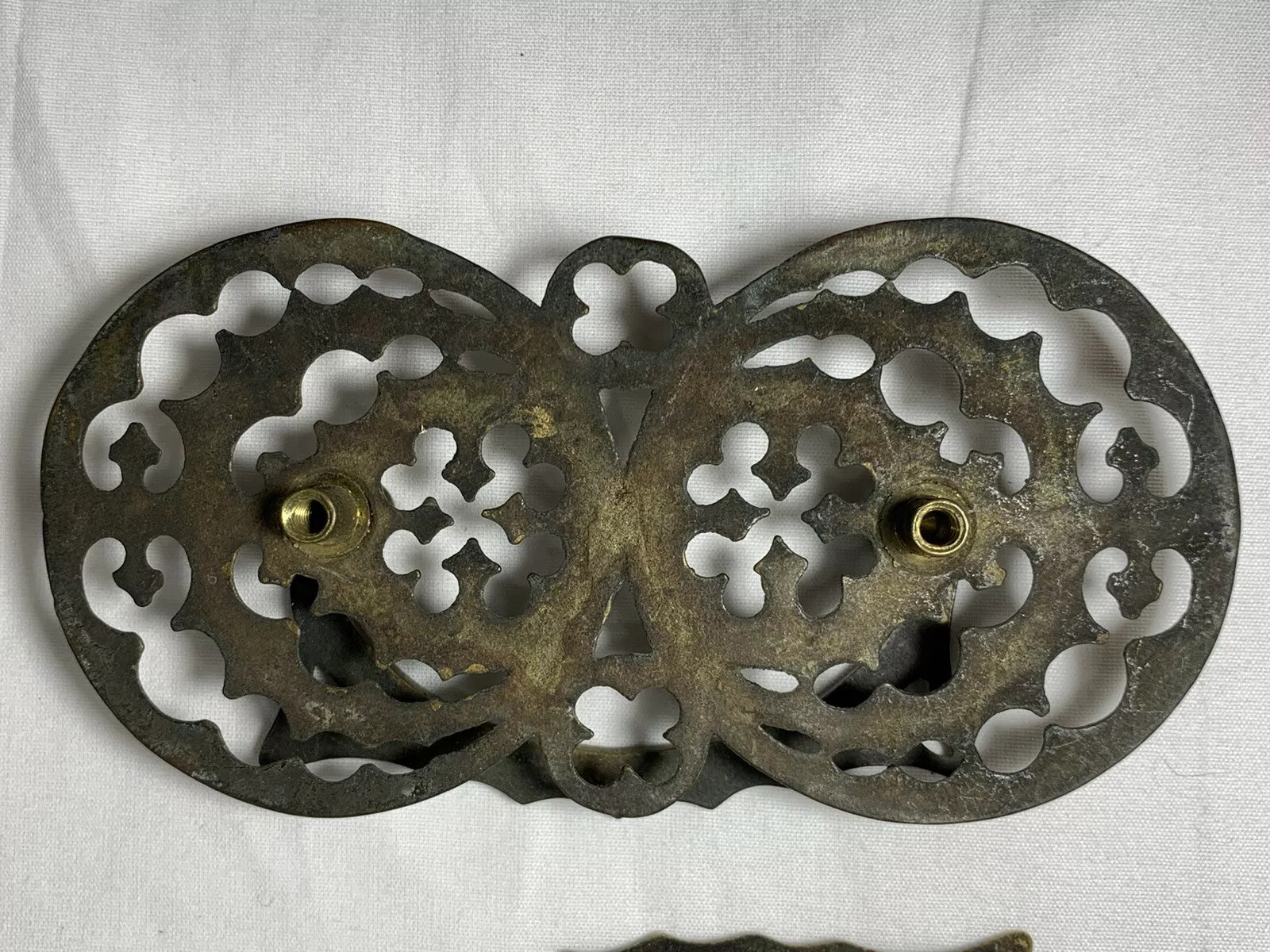 4 UNIQUE Vintage Celtic Spanish Ornate Fancy Brass Drawer Dresser Pulls