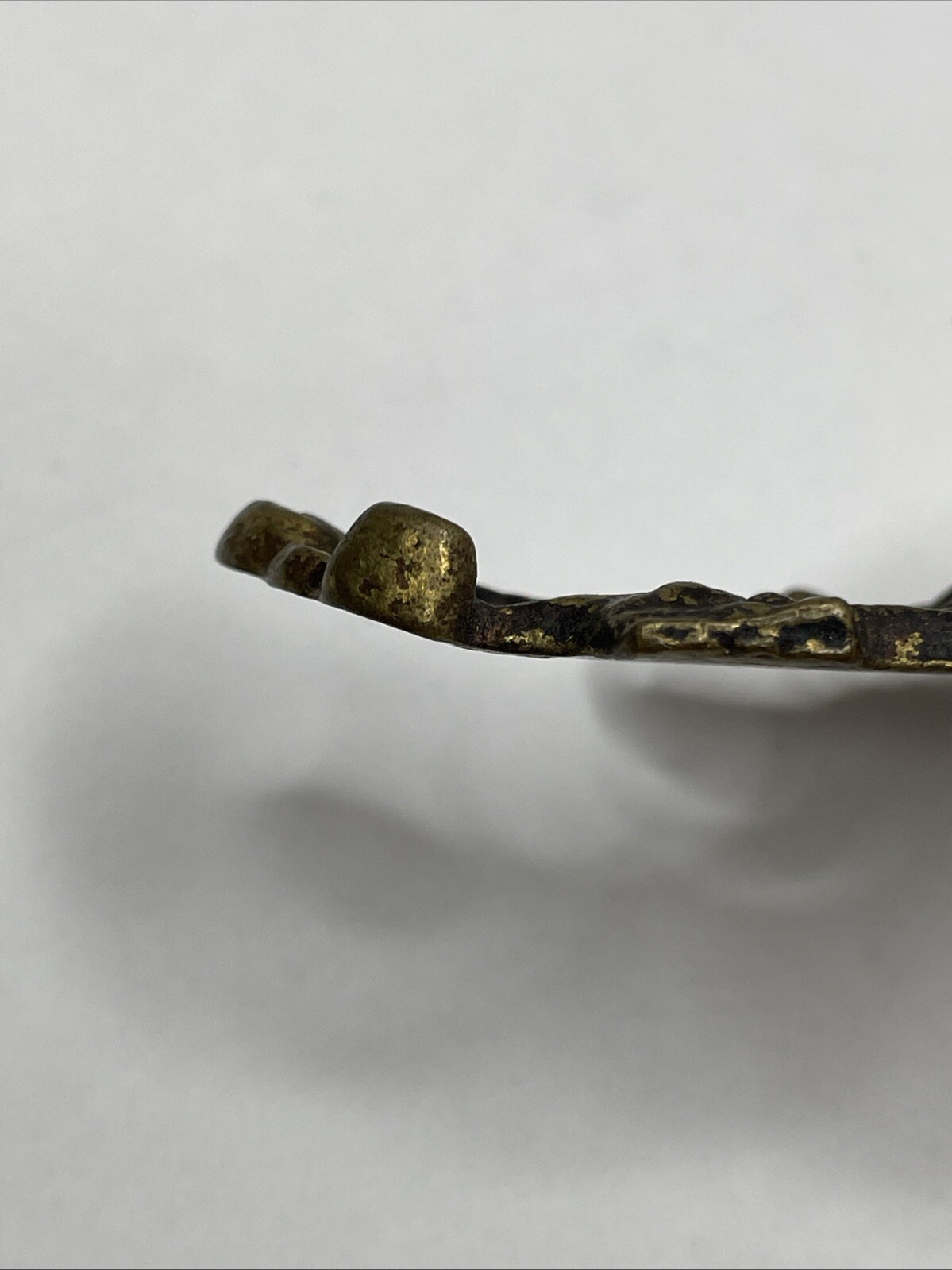 Antique Old Man Wind Winter Heavy Brass Drawer Pull Back Plate