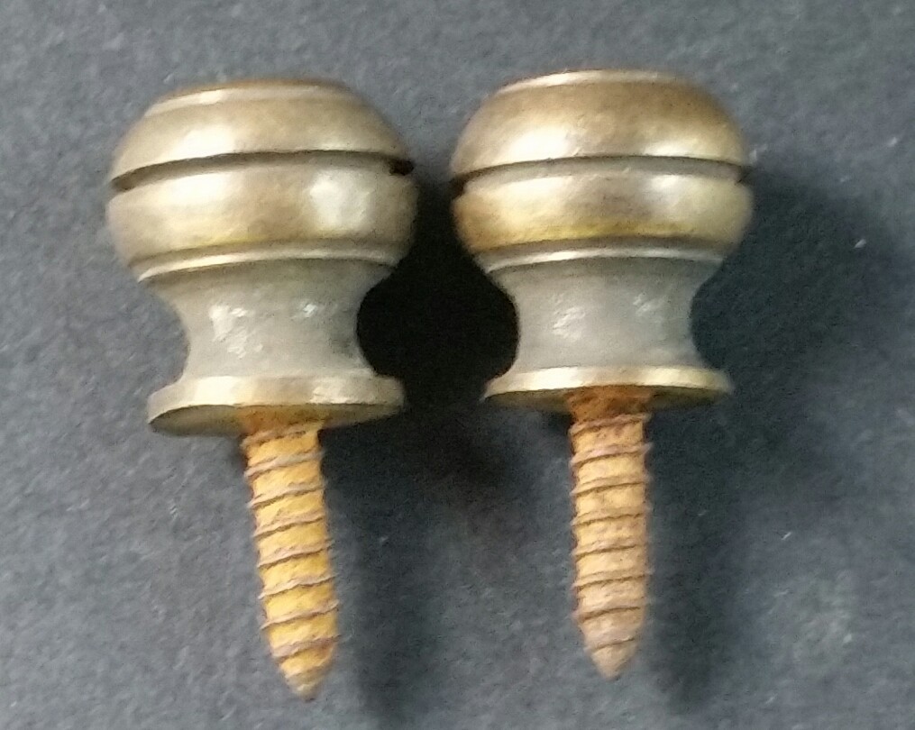 2 Solid Brass SMALL Stacking Barrister Bookcase 7/16″dia Knobs drawer Pulls #KK