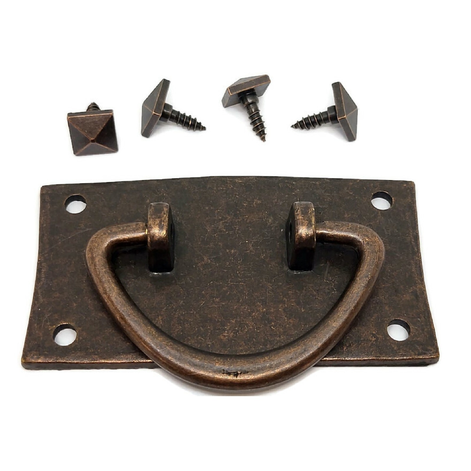 Hammered Brass Drawer Pull – Mission – Arts & Crafts – Antique Copper Finish