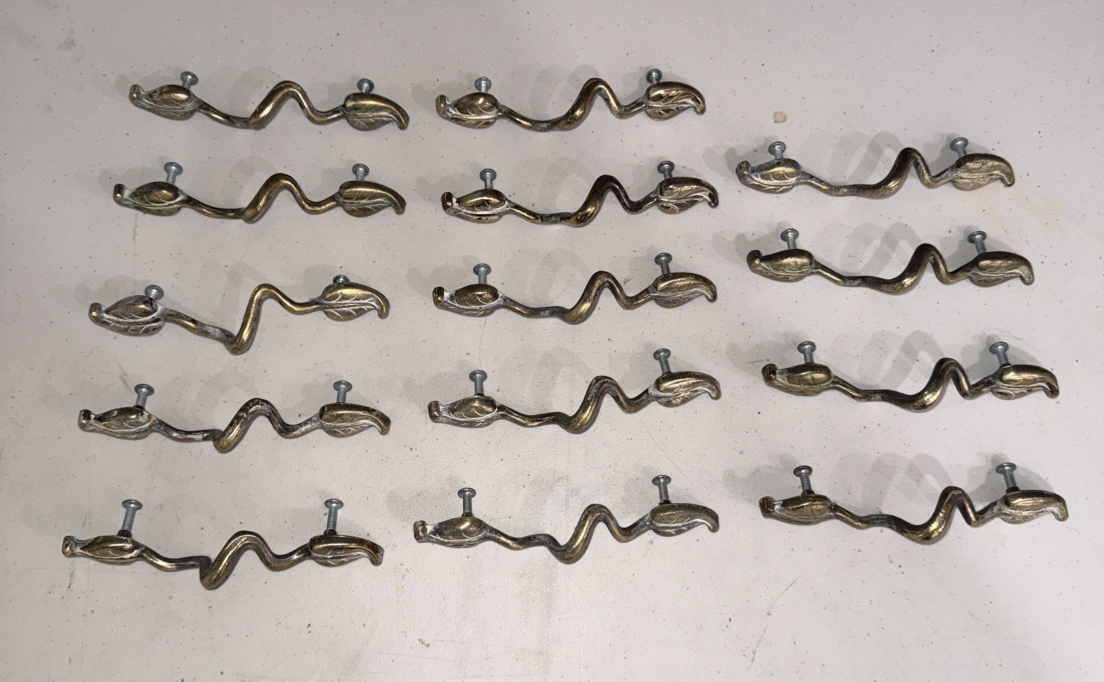 Set of 14 KBC Keeler Brass 45966 Leaf Vine Cabinet Drawer Pulls 3-3/4″ CTC