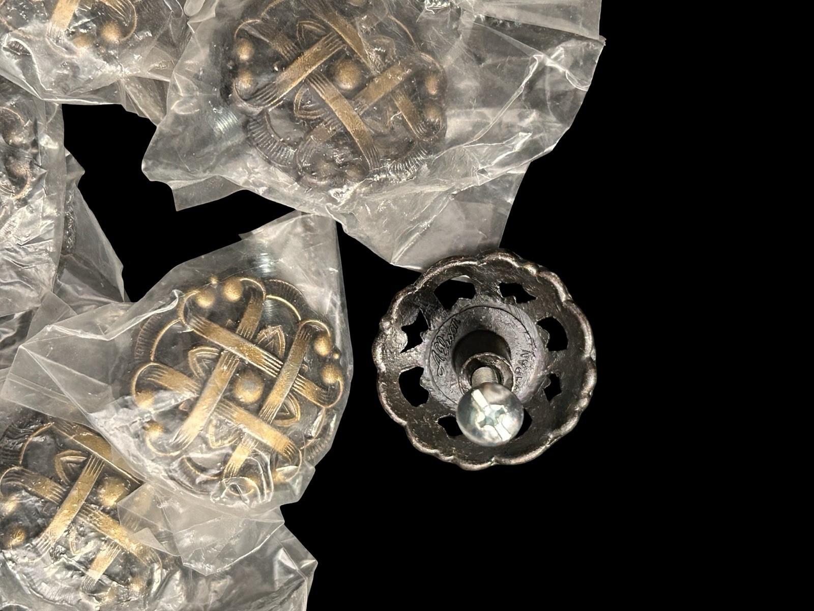 13 Vtg Allison Japan Woven Gothic Celtic Lattice Drawer Pulls Knobs 1.5” Round