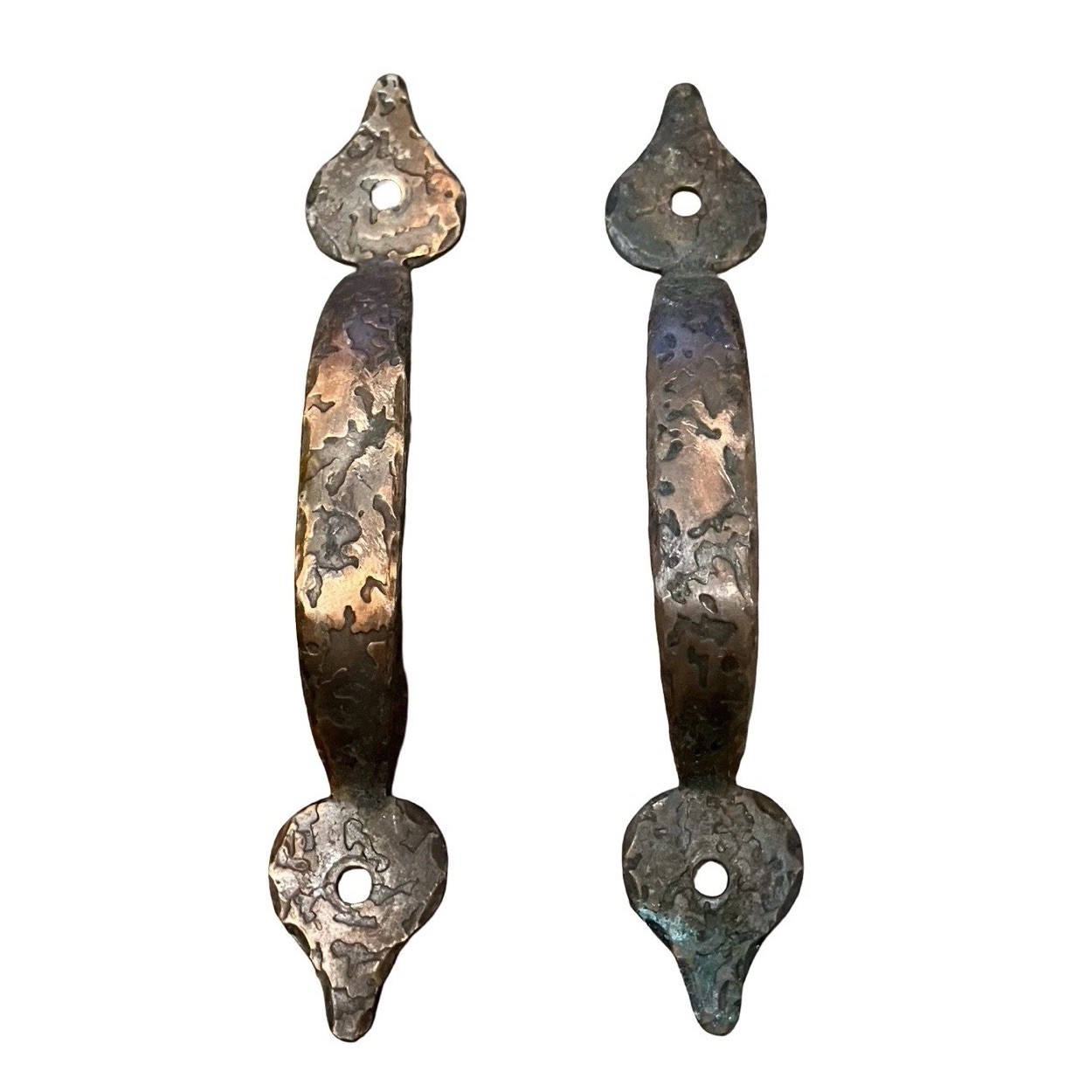VTG Hammered Copper Cabinet Pulls Bar Handles MCM Prairie Reclaimed Lot Of 3