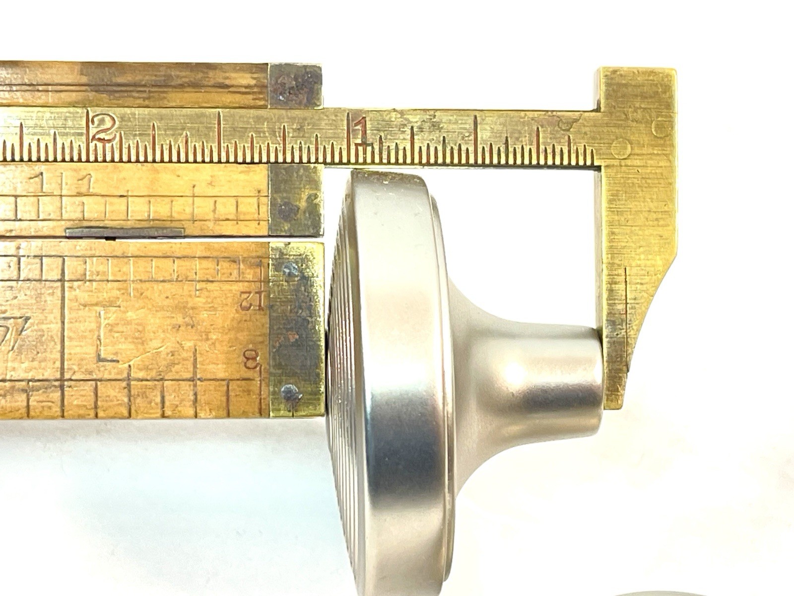 Pair NOS 1.75″ MCM Rings Nickel Drawer Pull Door Knob KBC Brass record cabinet
