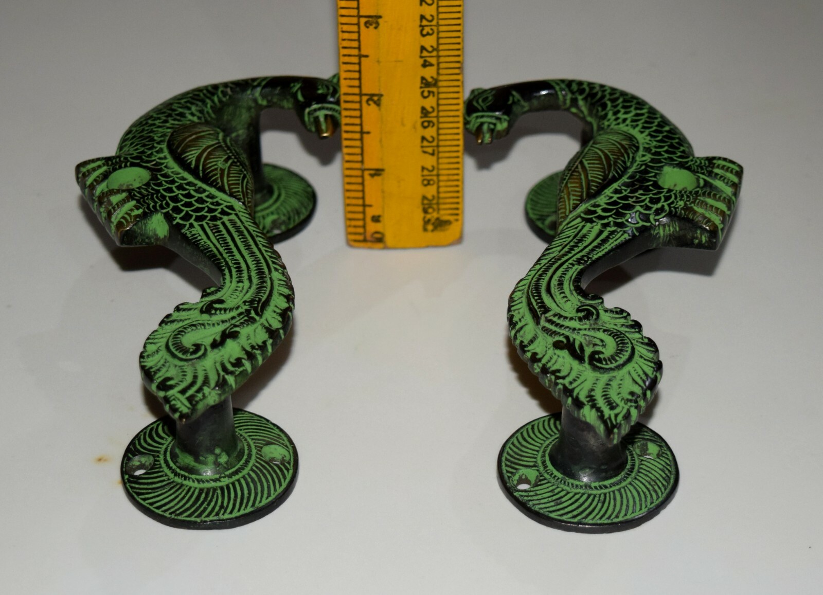 Brass Peacock Door Handle Hand Carved Peafowl Door Pull Restaurant Welcome HK196