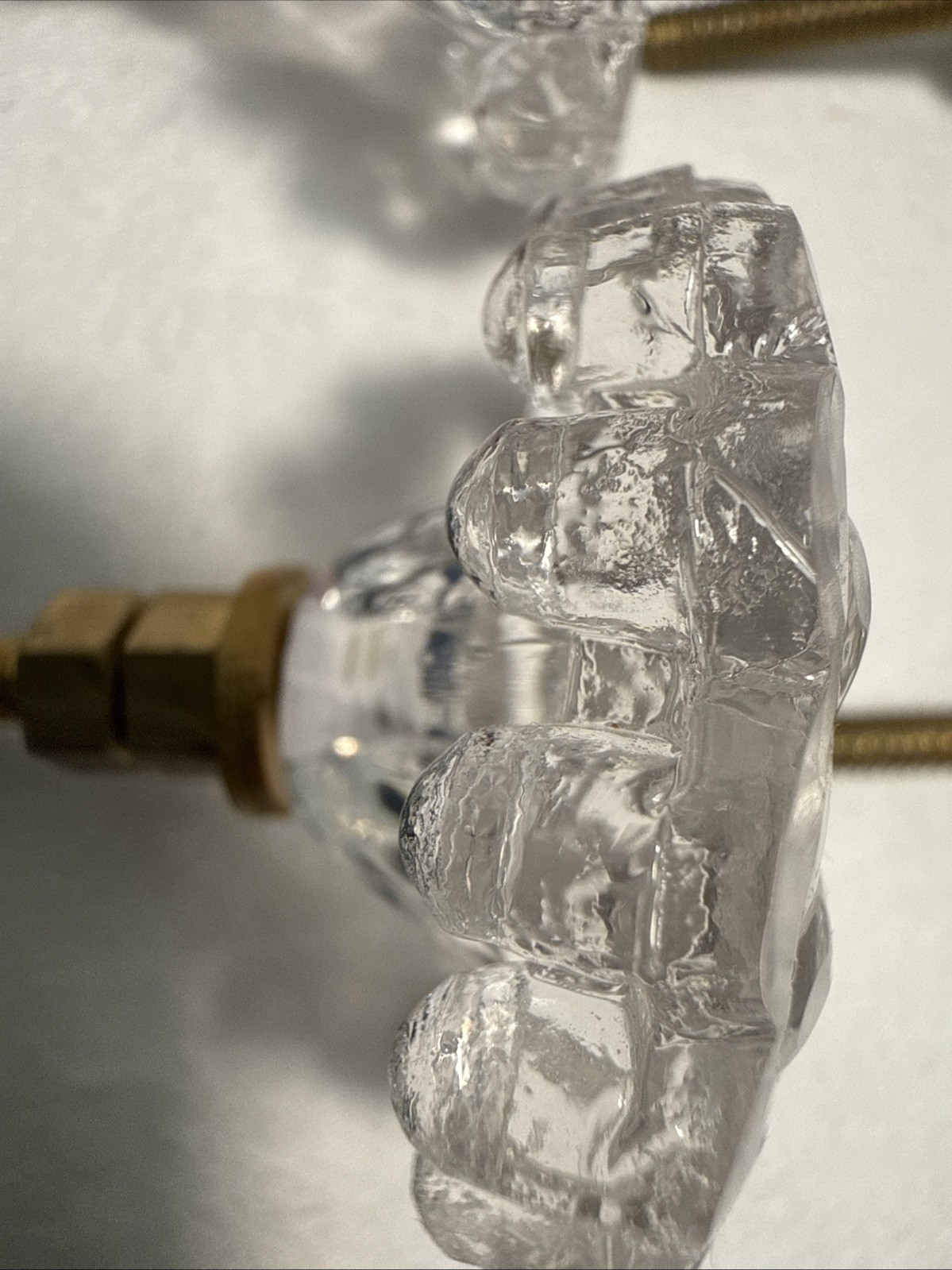 DRAWER CABINET KNOB PULL Flower Floral Clear Glass Fancy Chic Cottage LOT 4