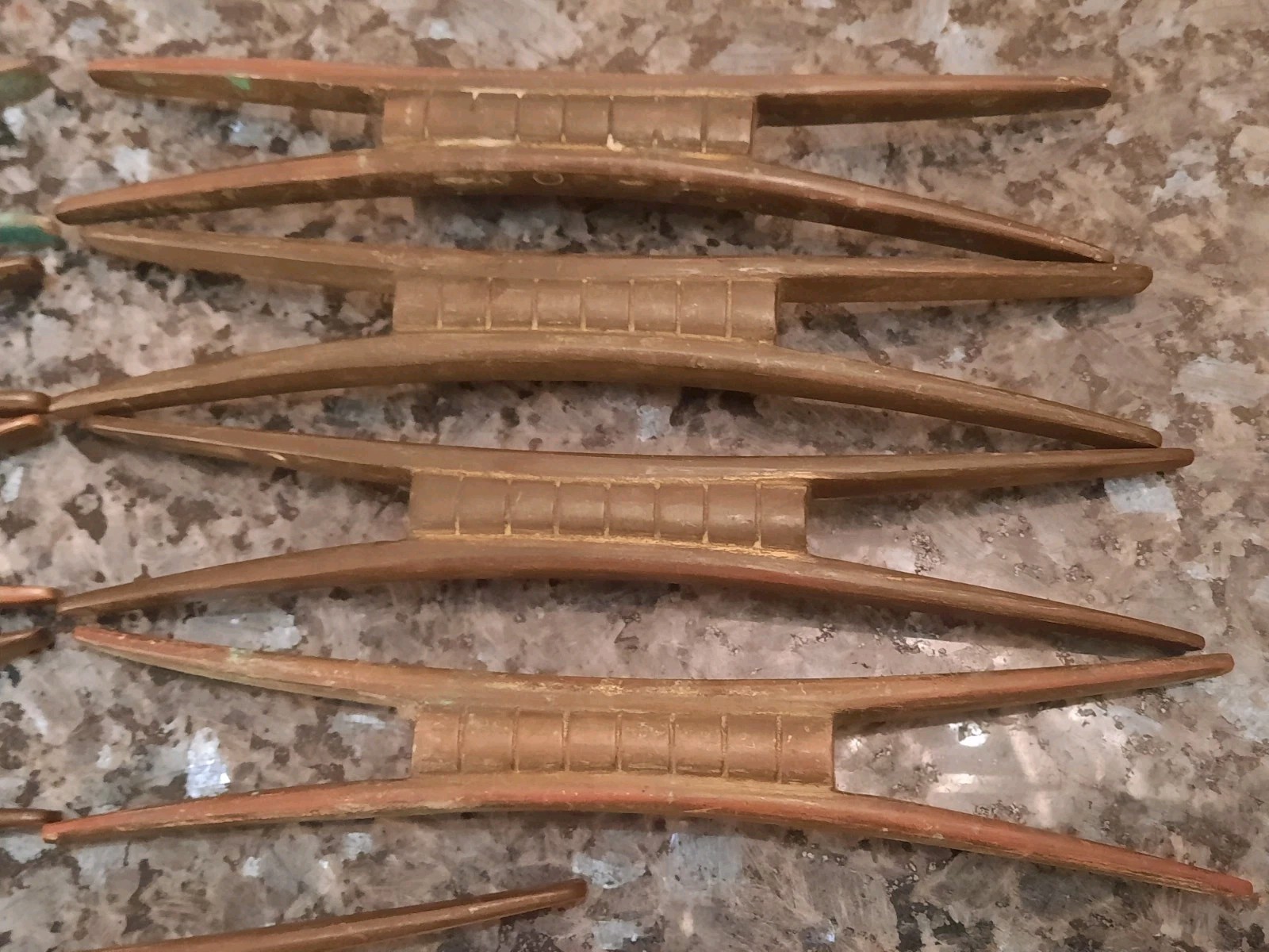 LOT of (10) Vintage 9″ Solid Brass Cabinet Drawer Handle Pulls – Approx. 10 lbs.