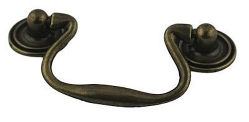 3″ Swan Neck Bail Pull with Rosettes Antique English