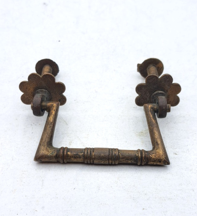 Antique Drawer Pull Handle Old Furniture Vintage Brass Hardware