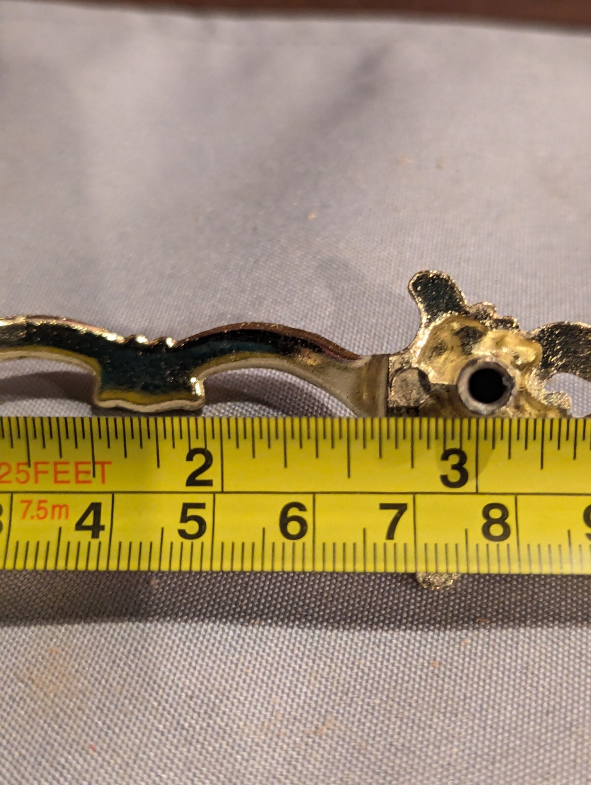 6 Vintage MCM Ajax Drawer Pulls Handles Scroll White Gold Ornate Hardware 990