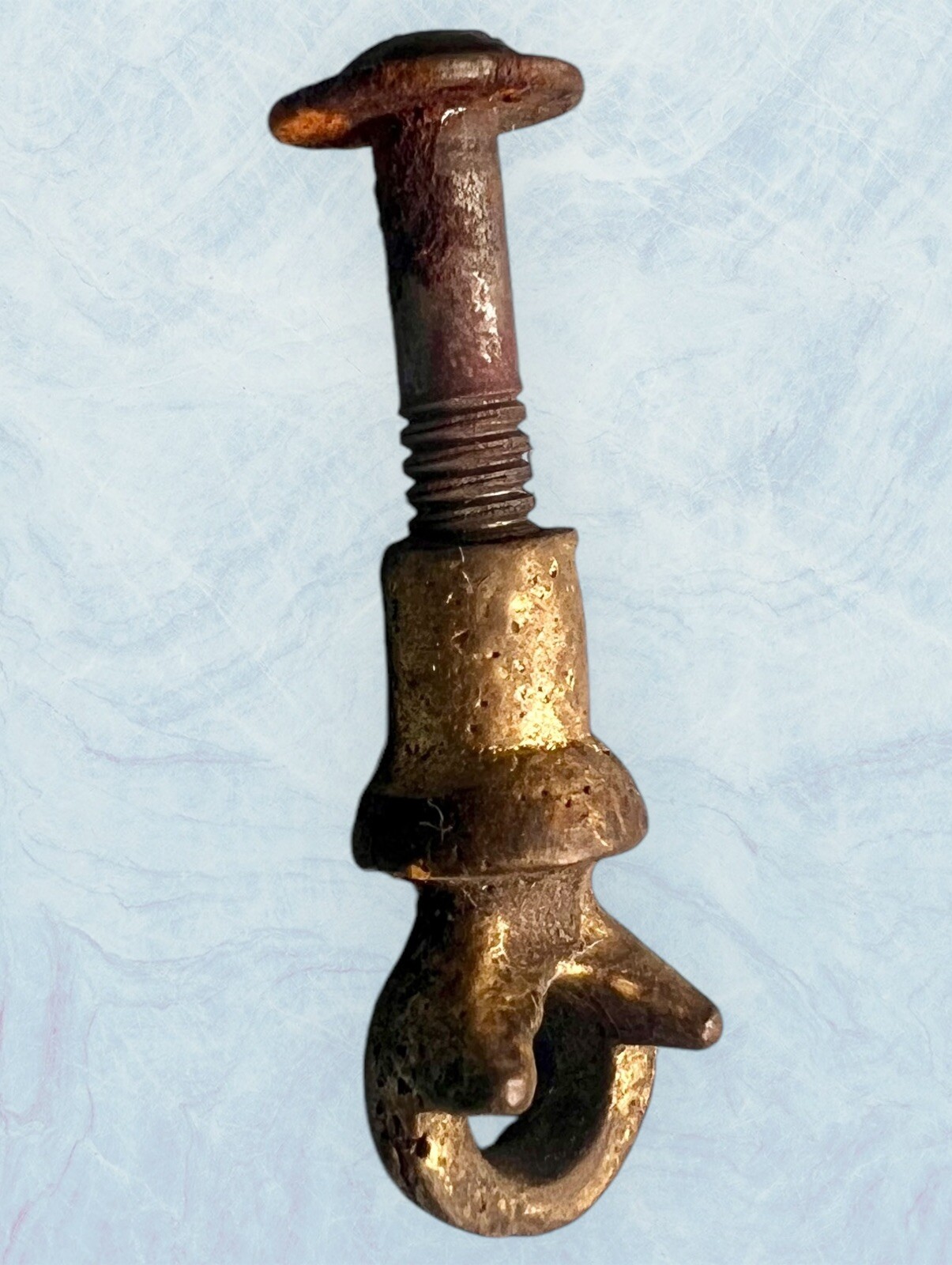 Antique Rosette Stem Head For Drawer Drop Bail Pull Repair Solid Brass
