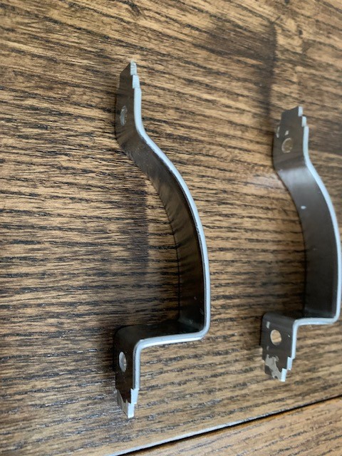 Set of 2 Chrome Art Deco “waterfall” cabinet door vintage pulls