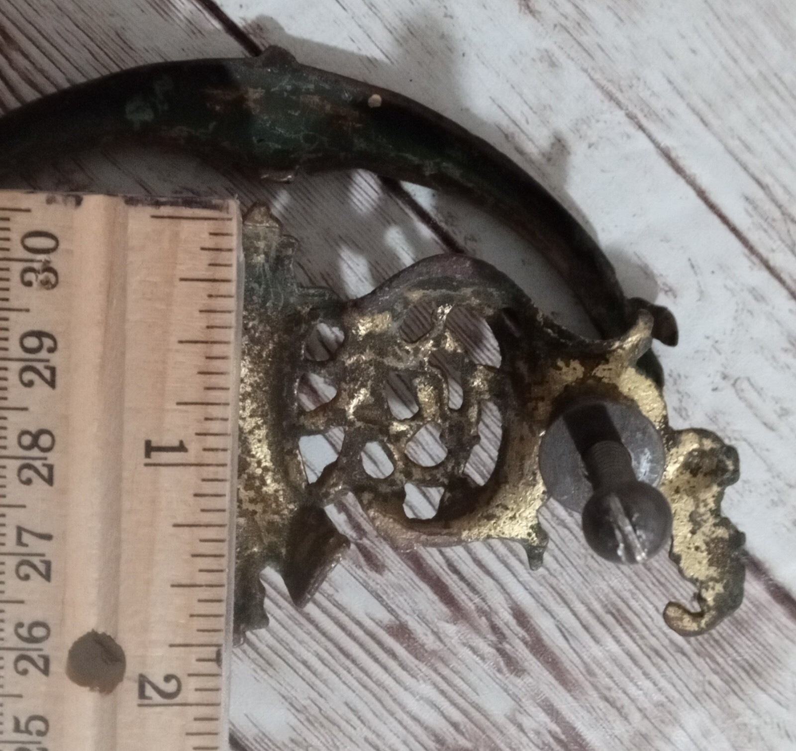 7 Antique Cast Brass Drawer Pulls Drop Bail Victorian Furniture Handle Hardware