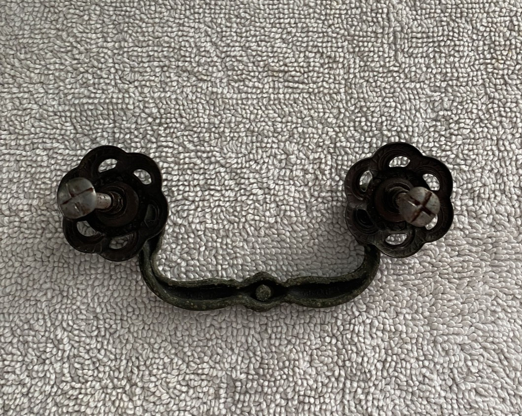 Vintage Drawer Pull Ornate Design 1989 Brass by Keeler Brass Company