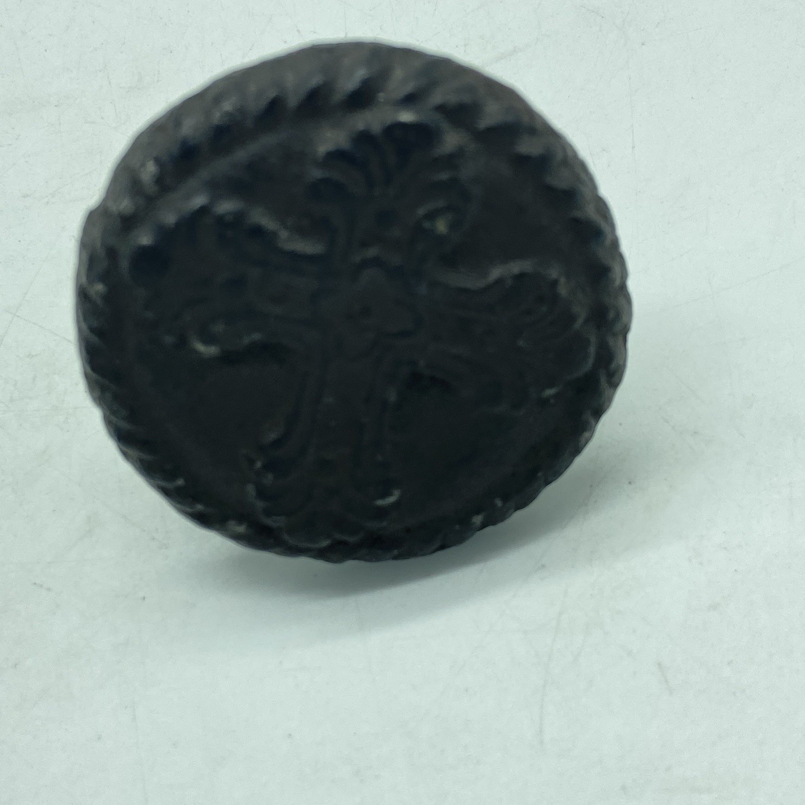 Vintage Cast Iron Celtic Cross Drawer Pull Gothic Fleur De Lis Rustic Medieval