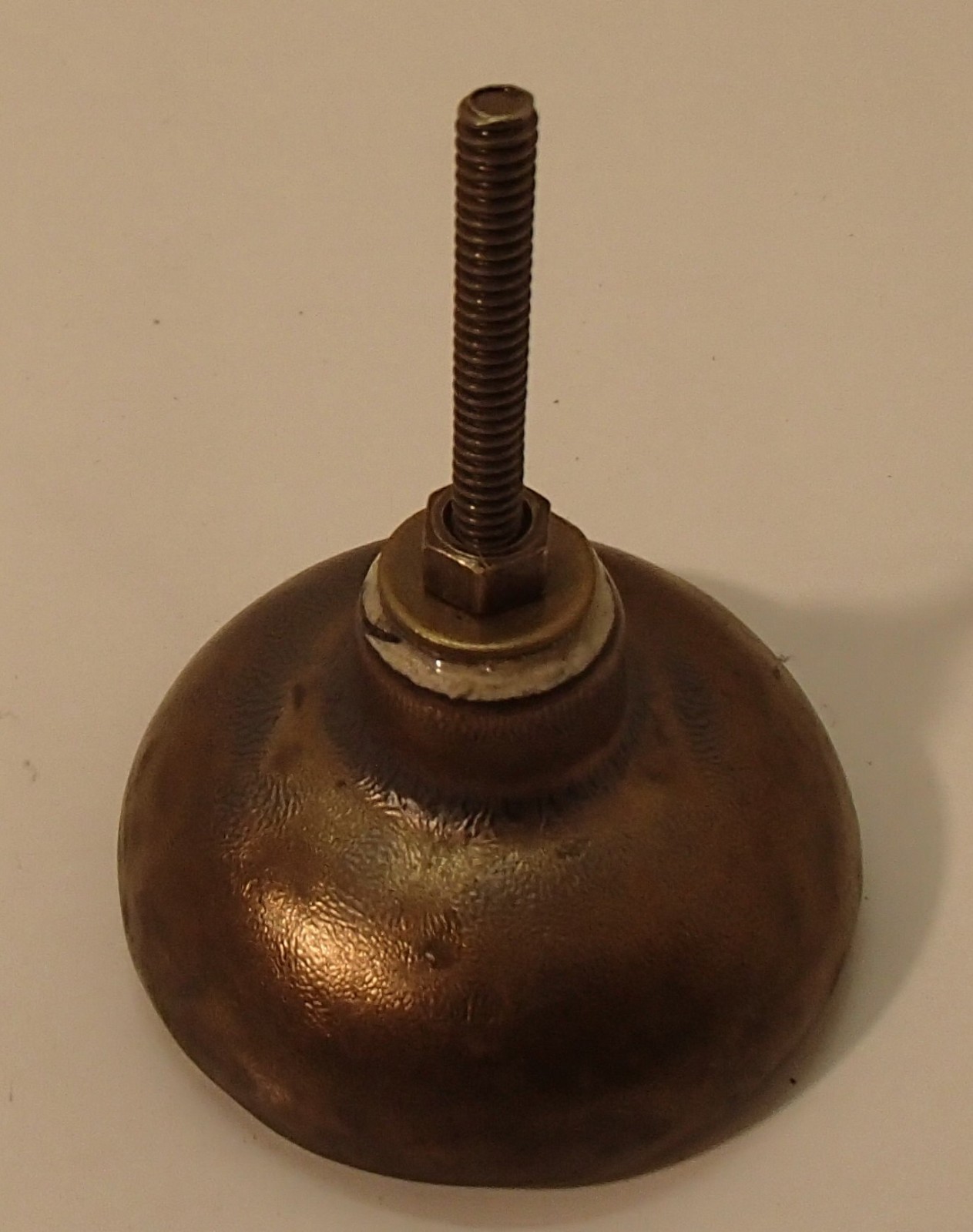 Brass Drawer Knob 2″ Round with White Floral Scrollwork