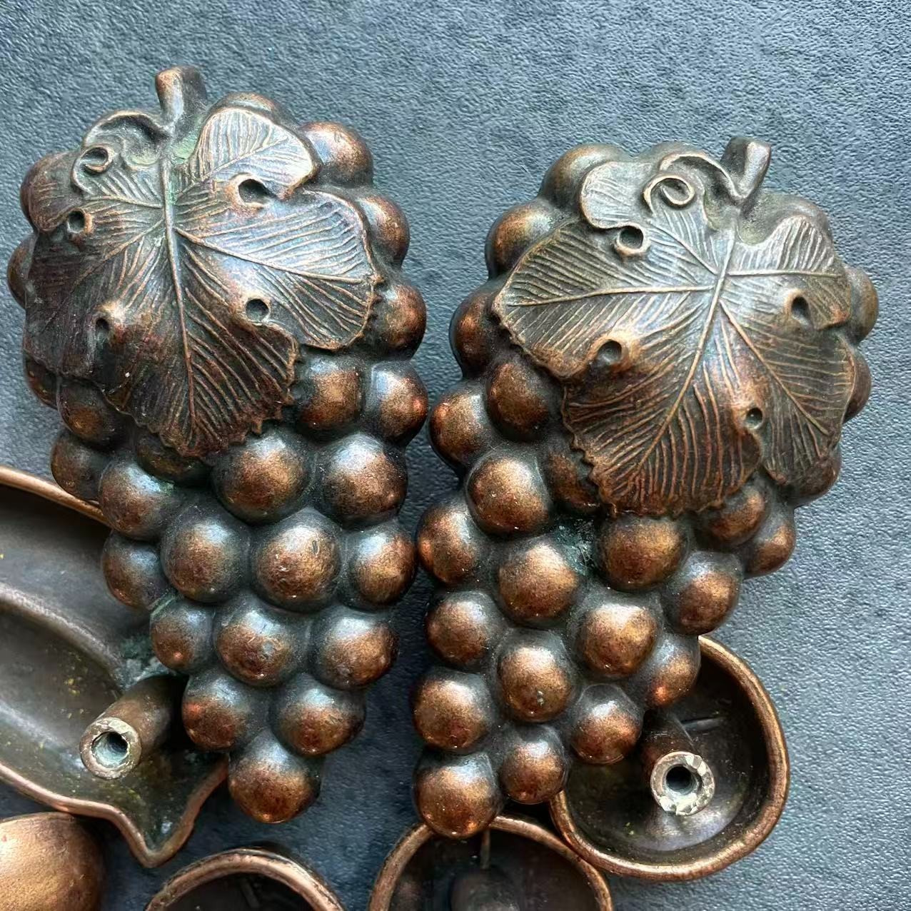 32-Lot Vintage 60s AJAX Copper Fruit Cabinet Knobs Drawer Pulls Made in USA MCM