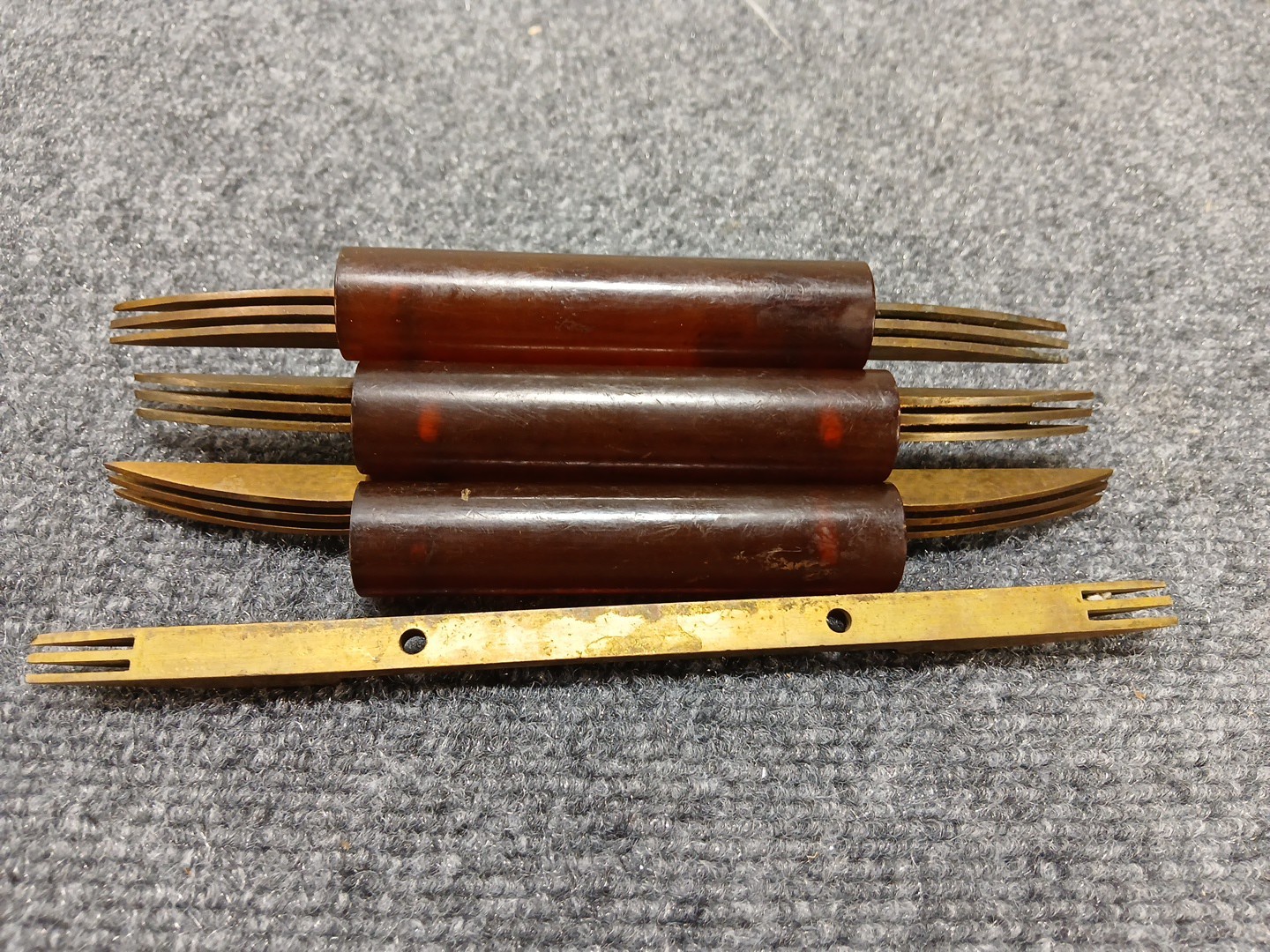 Vintage ANTIQUE Butterscotch Amber Bakelite Drawer Pulls Art Deco Brown