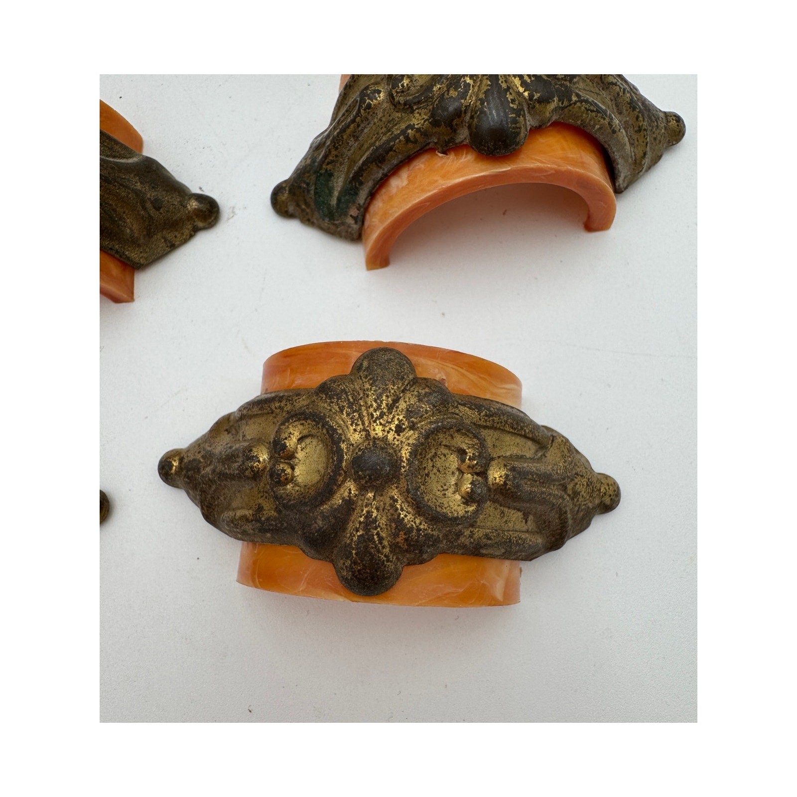 Vintage Drawer Pulls Bakelite and Brass 1940’s