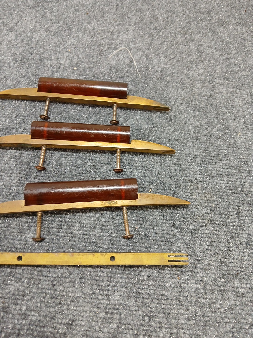 Vintage ANTIQUE Butterscotch Amber Bakelite Drawer Pulls Art Deco Brown