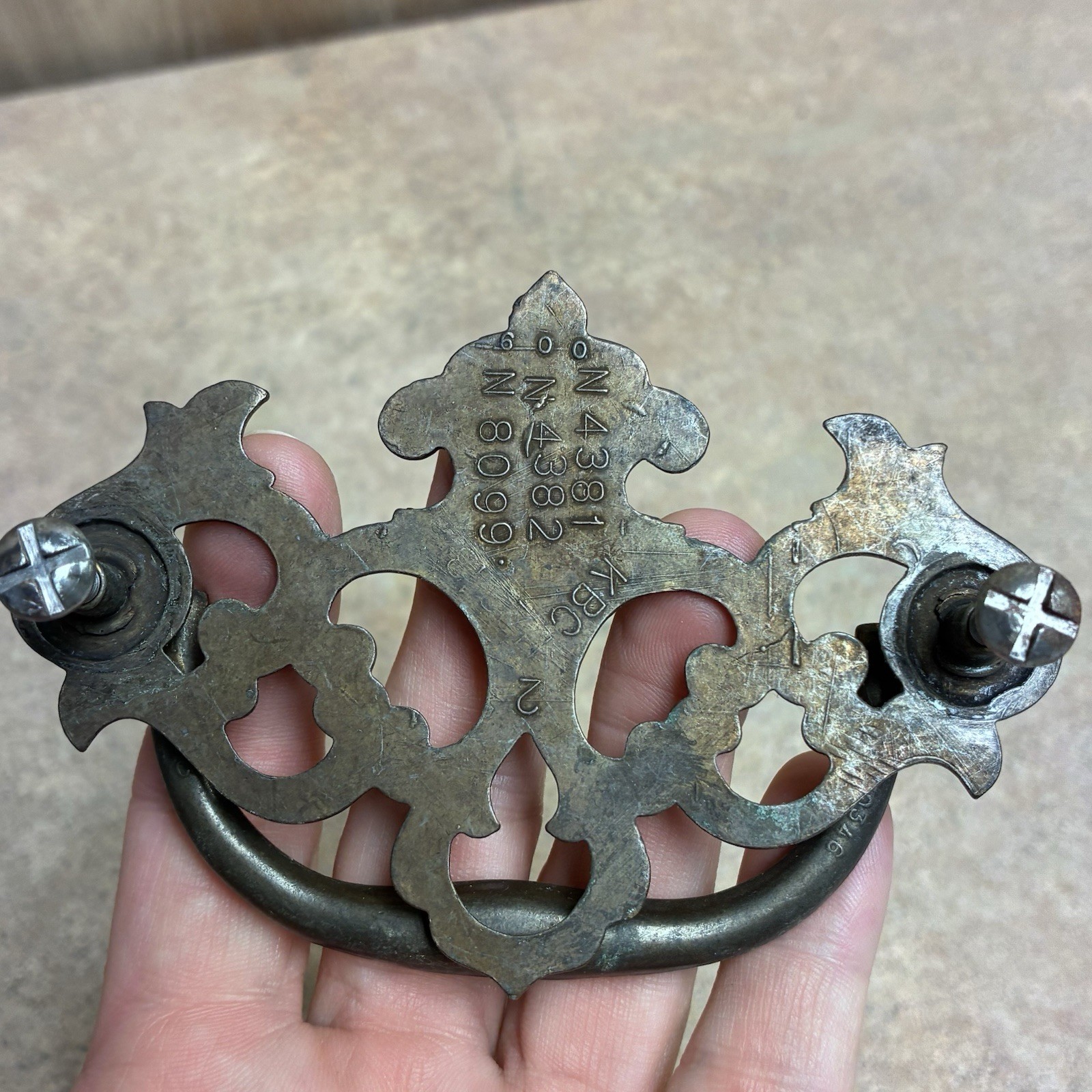 Vtg Set Of 5 KBC Keeler Brass Co Chippendale Drawer Pulls Model 600