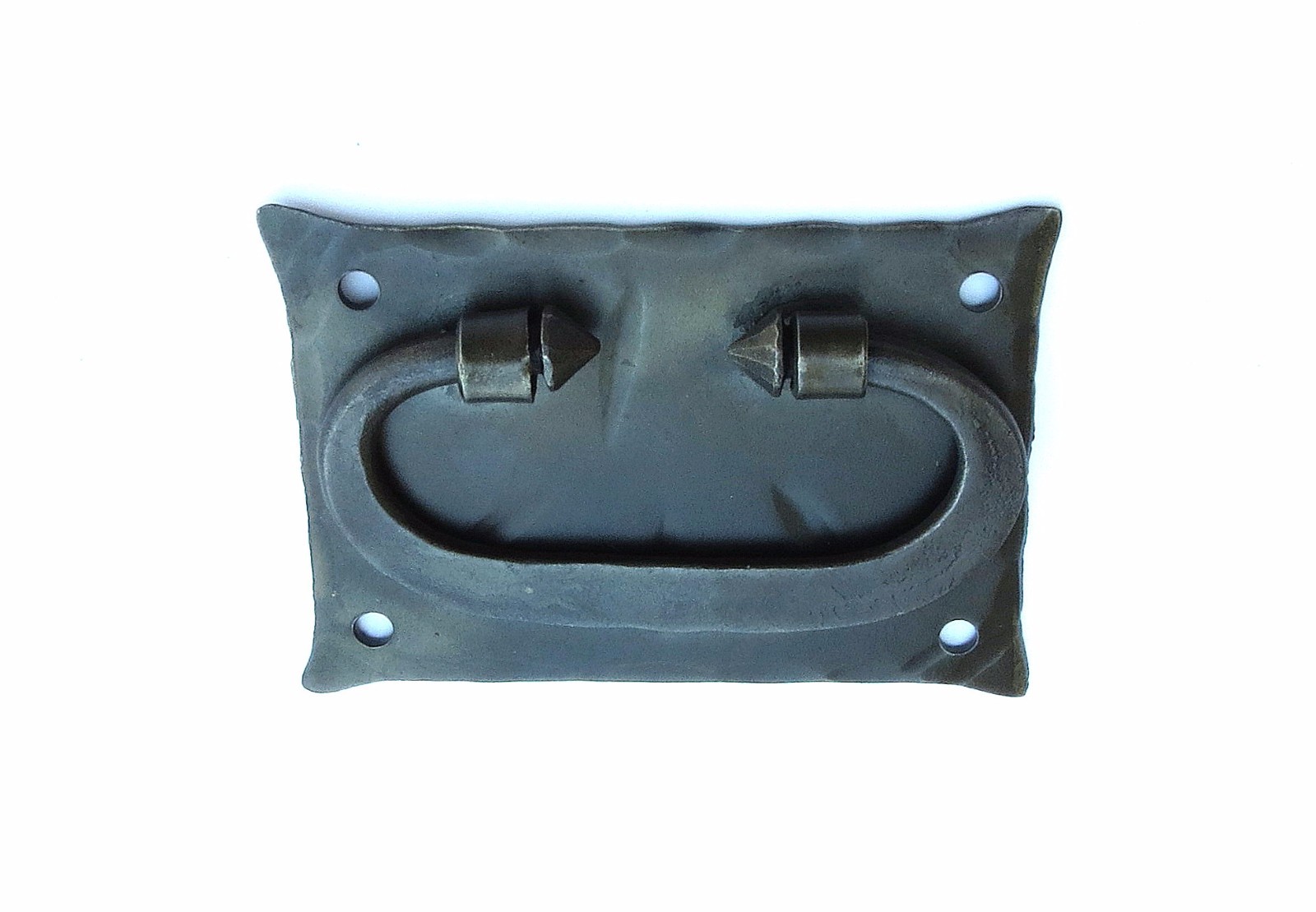 Back plate Cabinet Ring pull Handle Chest Drawer Trunk Door Black Wrought Iron