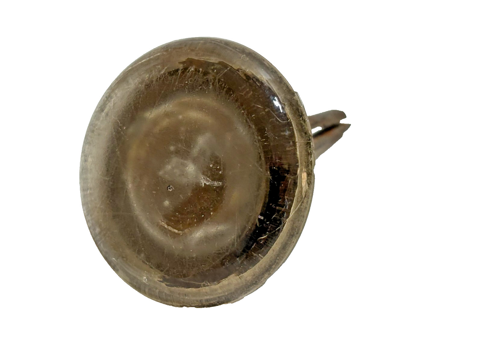 Antique Clear Glass Flat Cabinet Knob Pull 2″ Curtain Tieback Doorknob Salvage