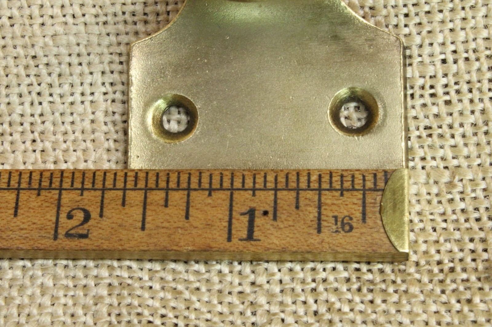 Old Window Sash Lift 1 5/8″ Drawer Pull Handle Heavy Cast Satin Brass Smooth
