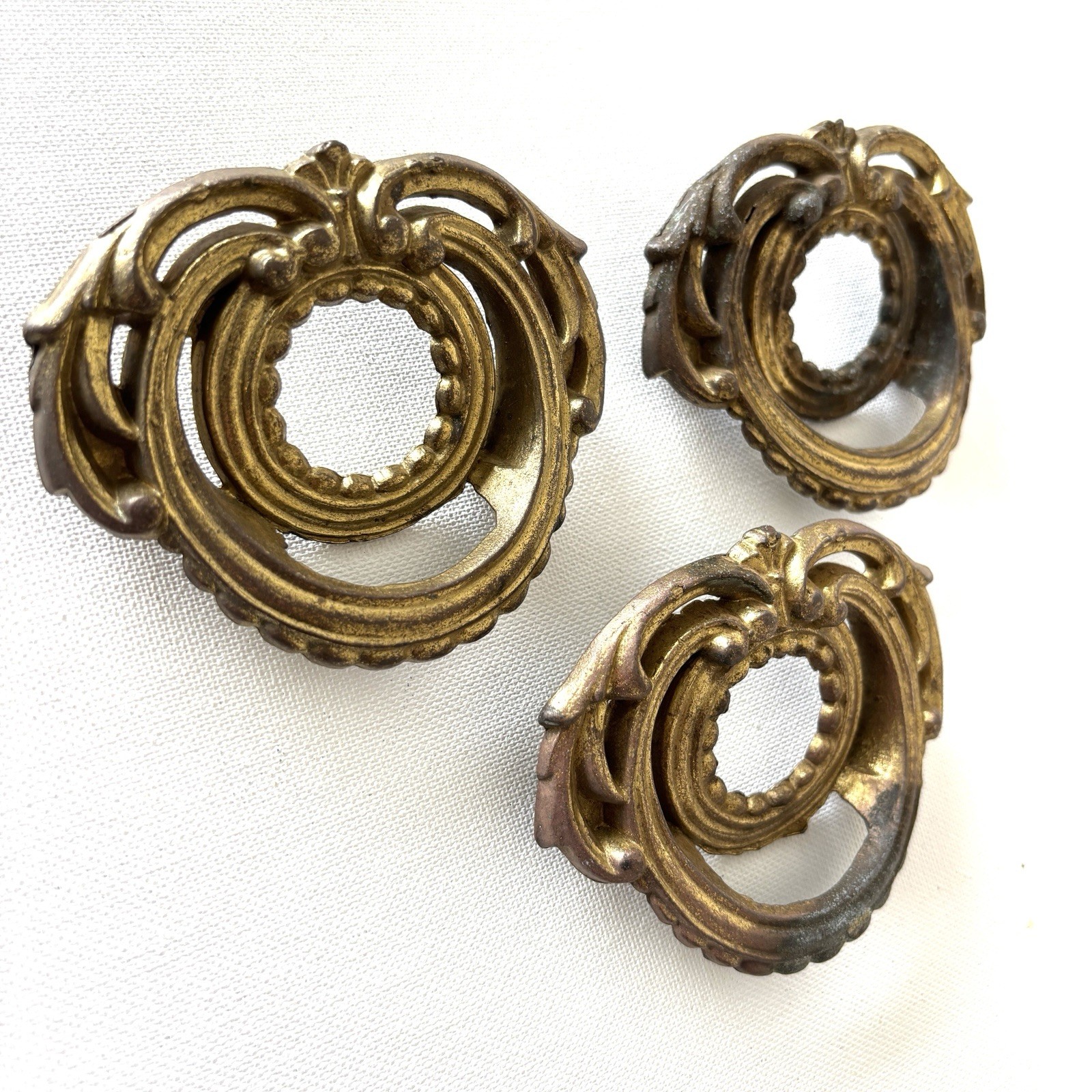 antique drawer pulls ornate 1800’s Victorian furniture door handle hardware 3″