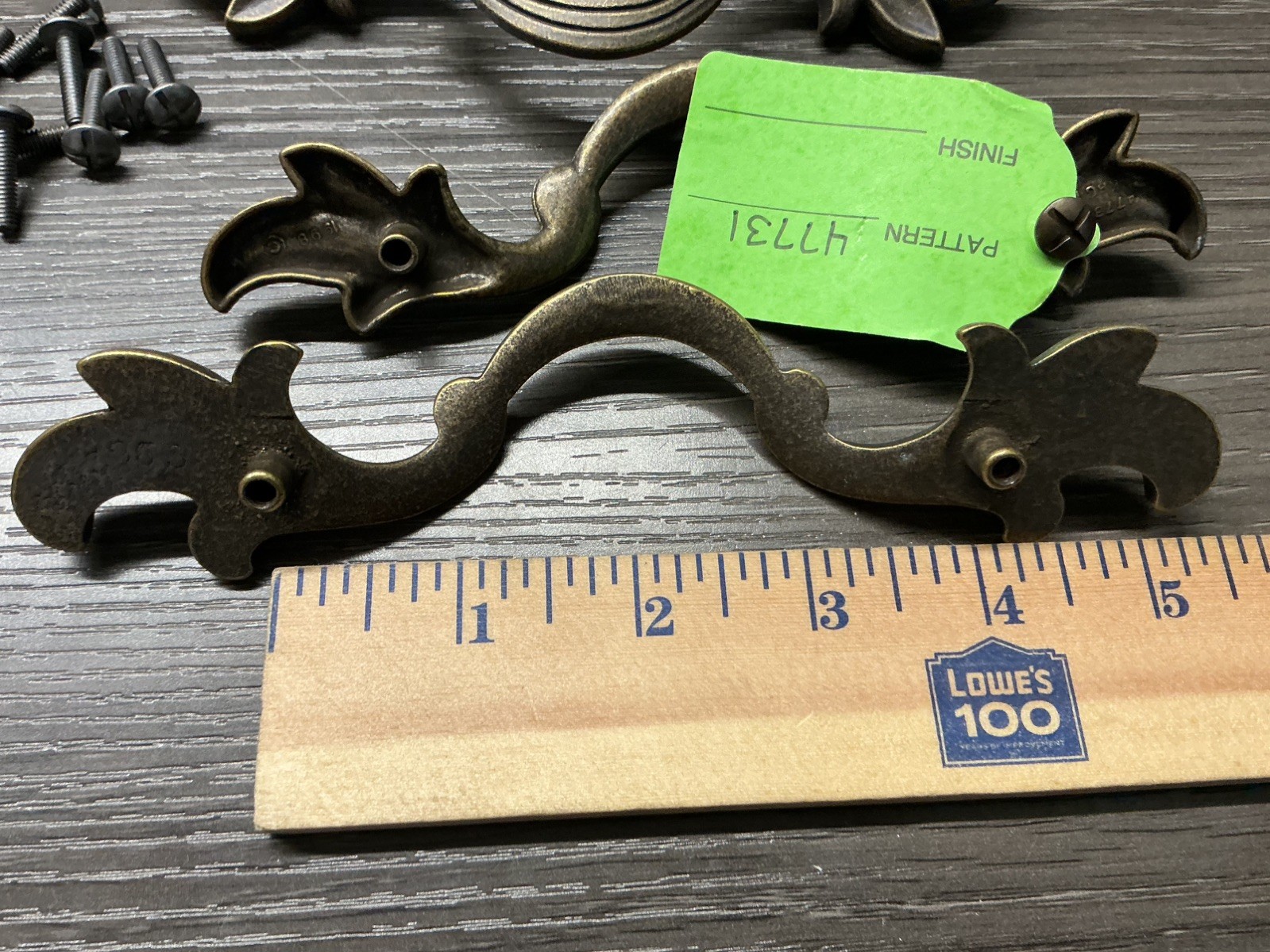 4 KEELER BRASS CO French Provential Cabinet Drawer Handle Pull 47731 Antique (70