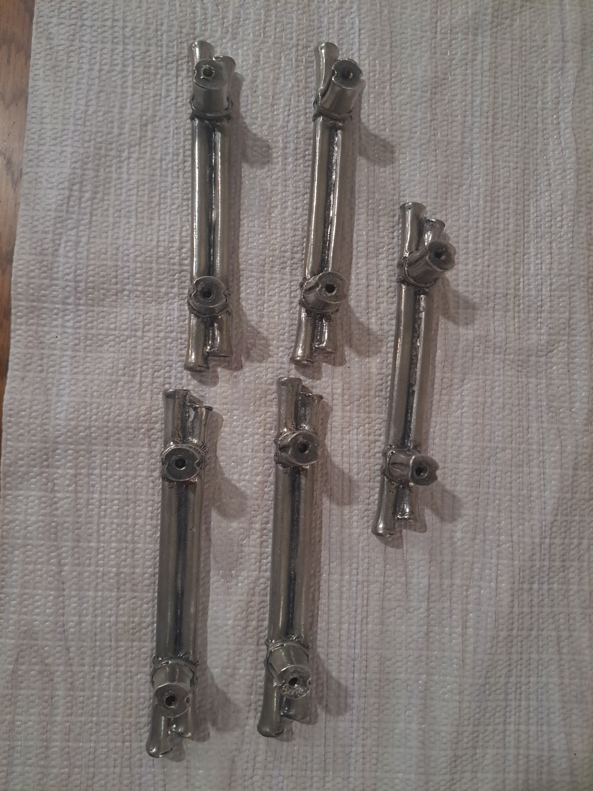 Lot Of 5 DArtefax DHP2-ORB Double Bamboo Pulls. Oil Rub Finish With Brass Insert