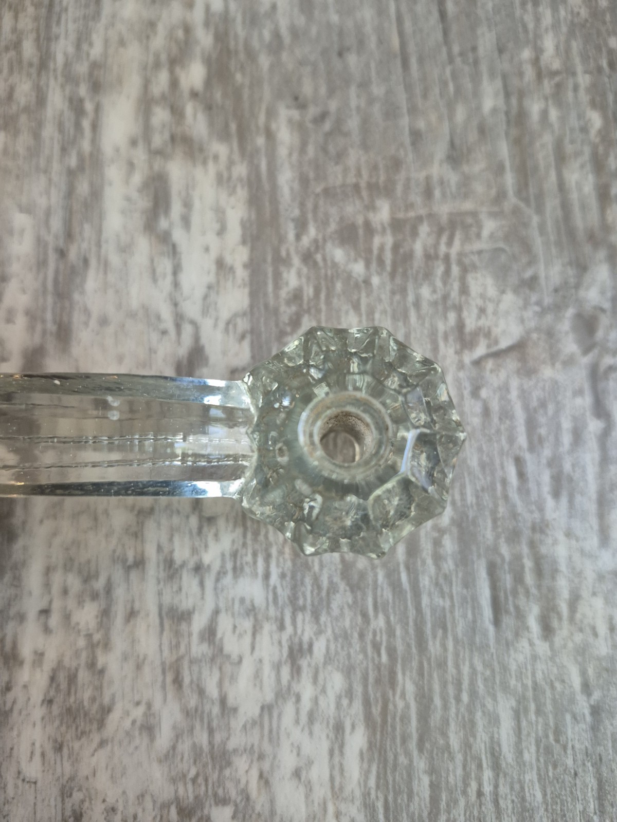 Vtg Antique Clear Glass Drawer Pull Handle Dresser Vanity 3″ Centers