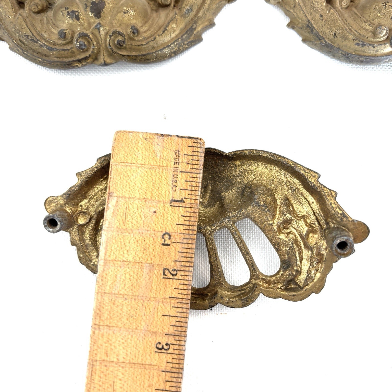 3 door drawer pulls handles hardware antique ornate 1800’s Victorian furniture
