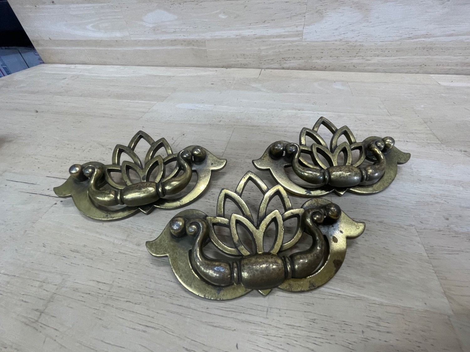 Keeler Brass Company N-1879 Drawer Pull 3 in Center Gold (3x)