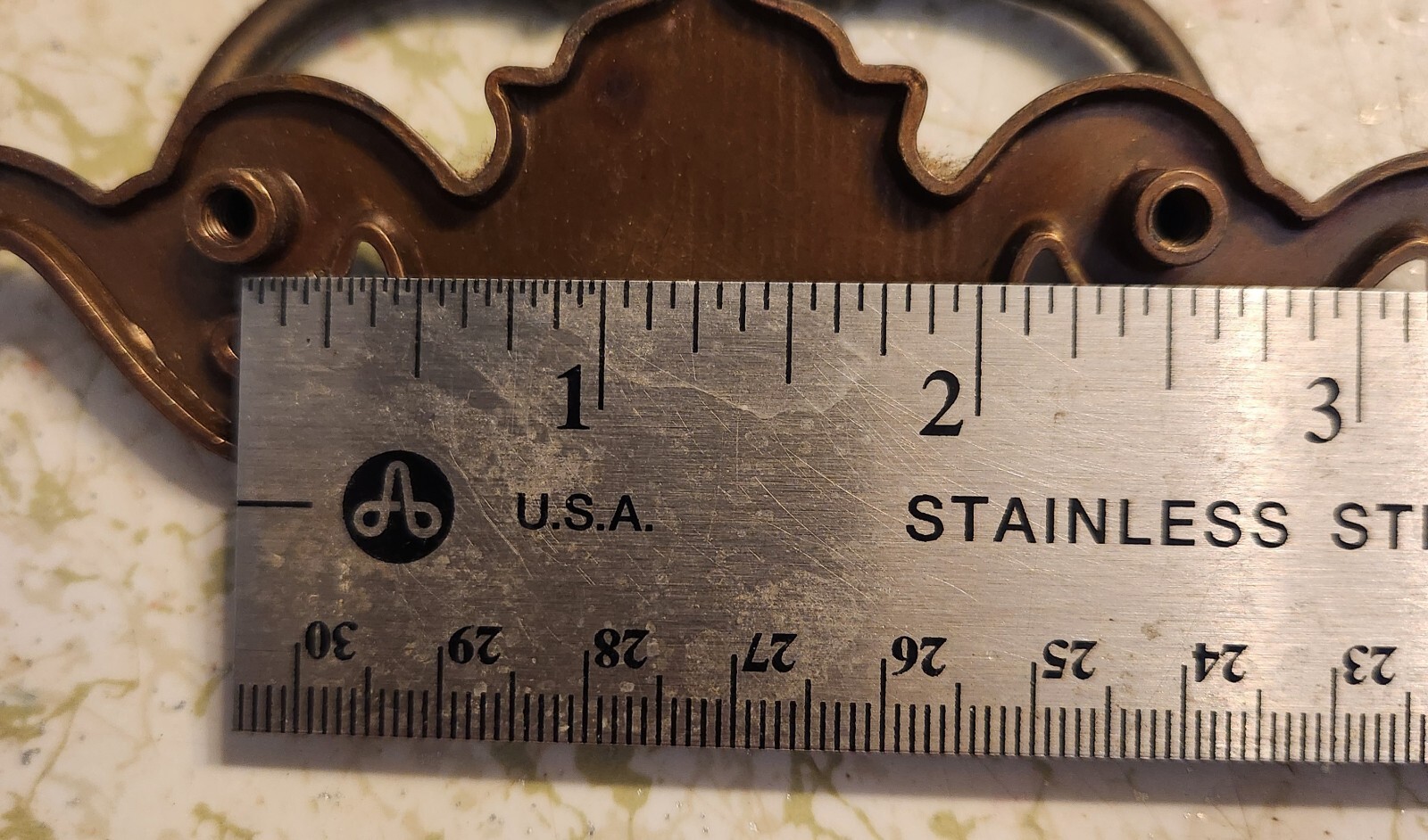 Vtg Brass Batwing Chippendale Drawer Pull Handle 2.5″ OC Dresser Restoration
