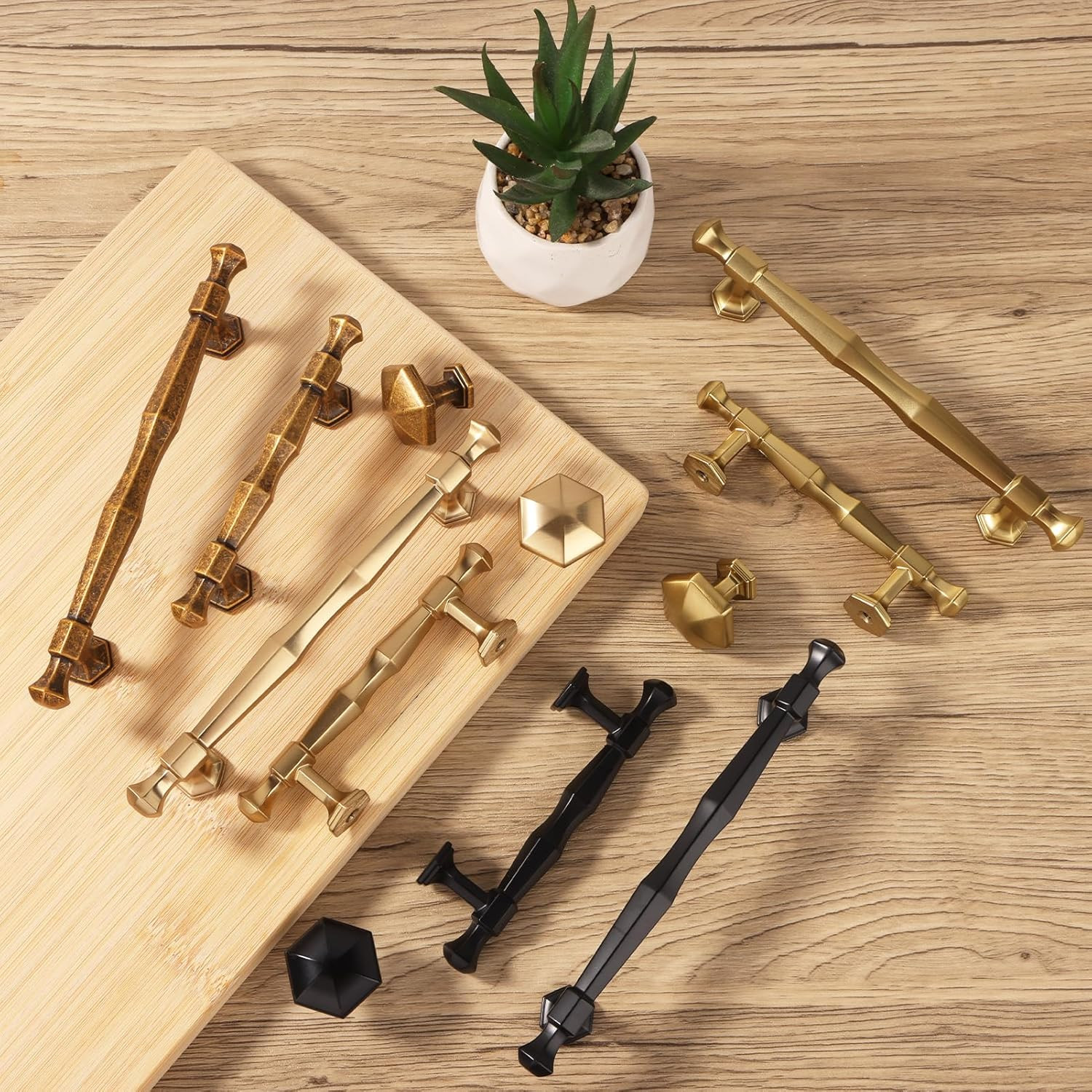 Vintage Antique Brass Cabinet Pulls – 7.5 Inch Handles, 6 Pack