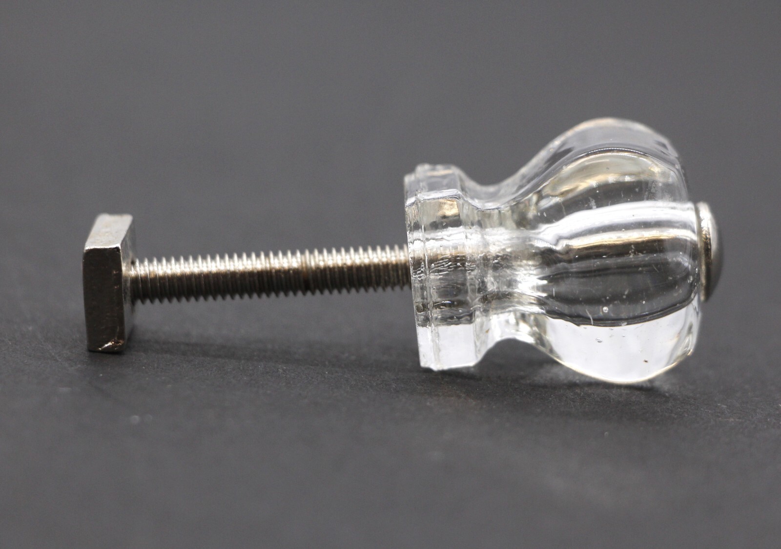 Vintage Hexagon 0.875 in. Clear Glass Drawer Cabinet Knob