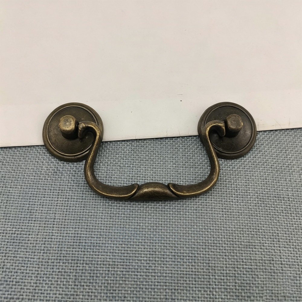 6 Pcs Antique Bail Handle Drop Pulls Vintage Bronze Drop Bail Drawer Pulls Cabin