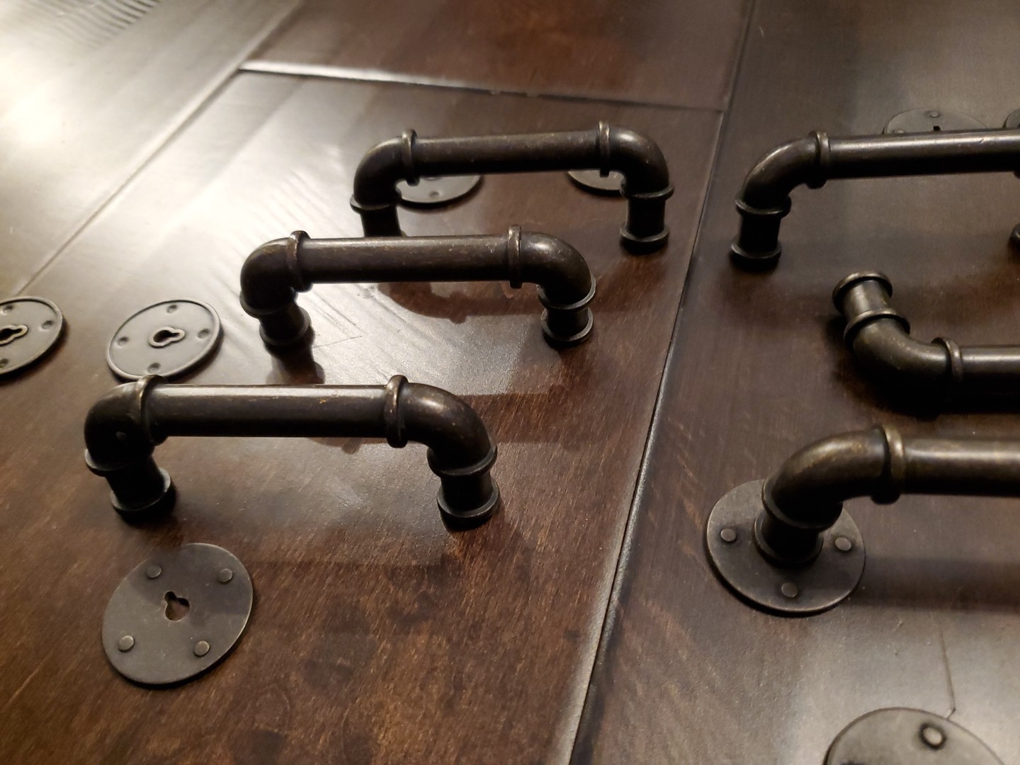 Six 3.5″ Industrial Farm Bronze Tone Cabinet Handle Drawer Pulls 3″ Hole-Hole