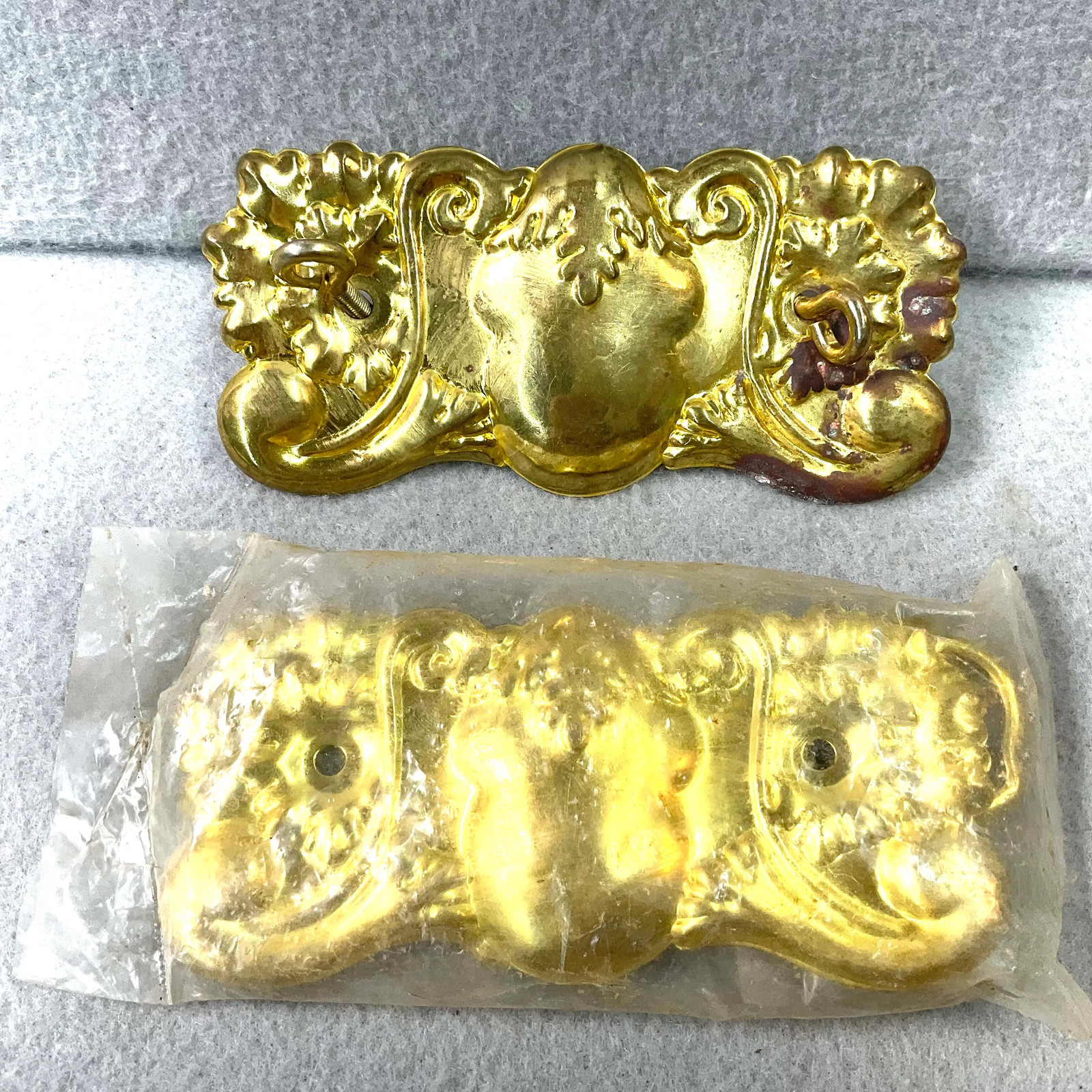 Vintage Brass Ornate Furniture Hardware Pulls Handles Lot of 5 Pieces