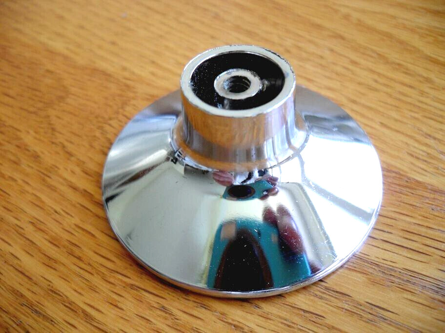 Vintage Nos 2″ Chrome Drawer Stardust Knob Concave Fluted Face Cabinet Handle