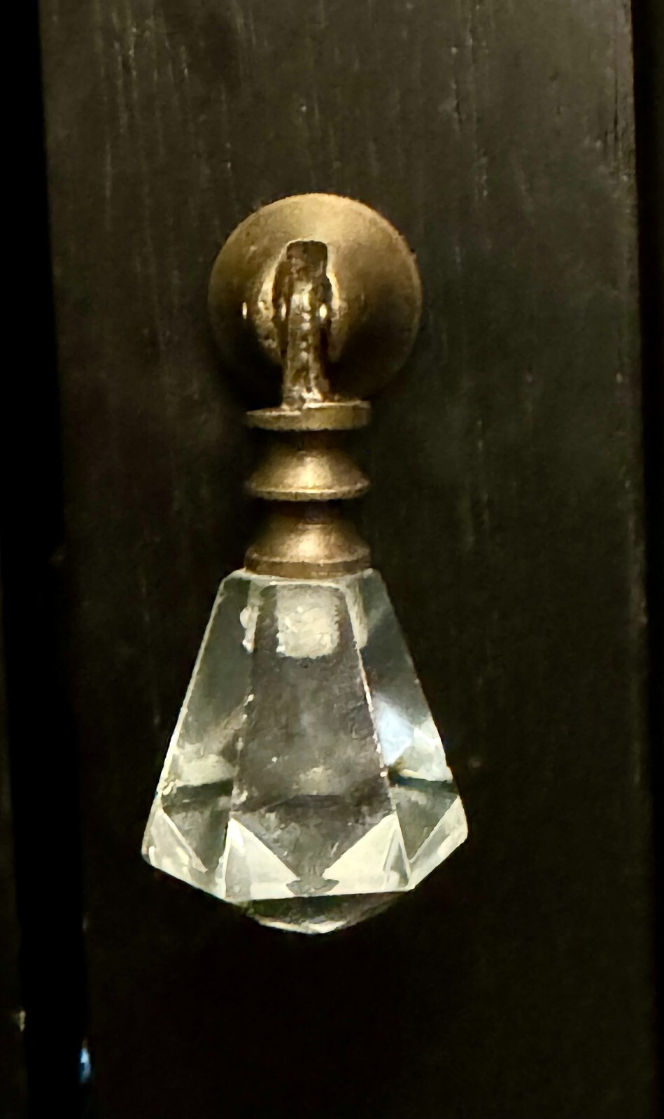 Vintage-Brass Teardrop Glass Drawer Pull Handle Furniture Cabinet Knob Hardware