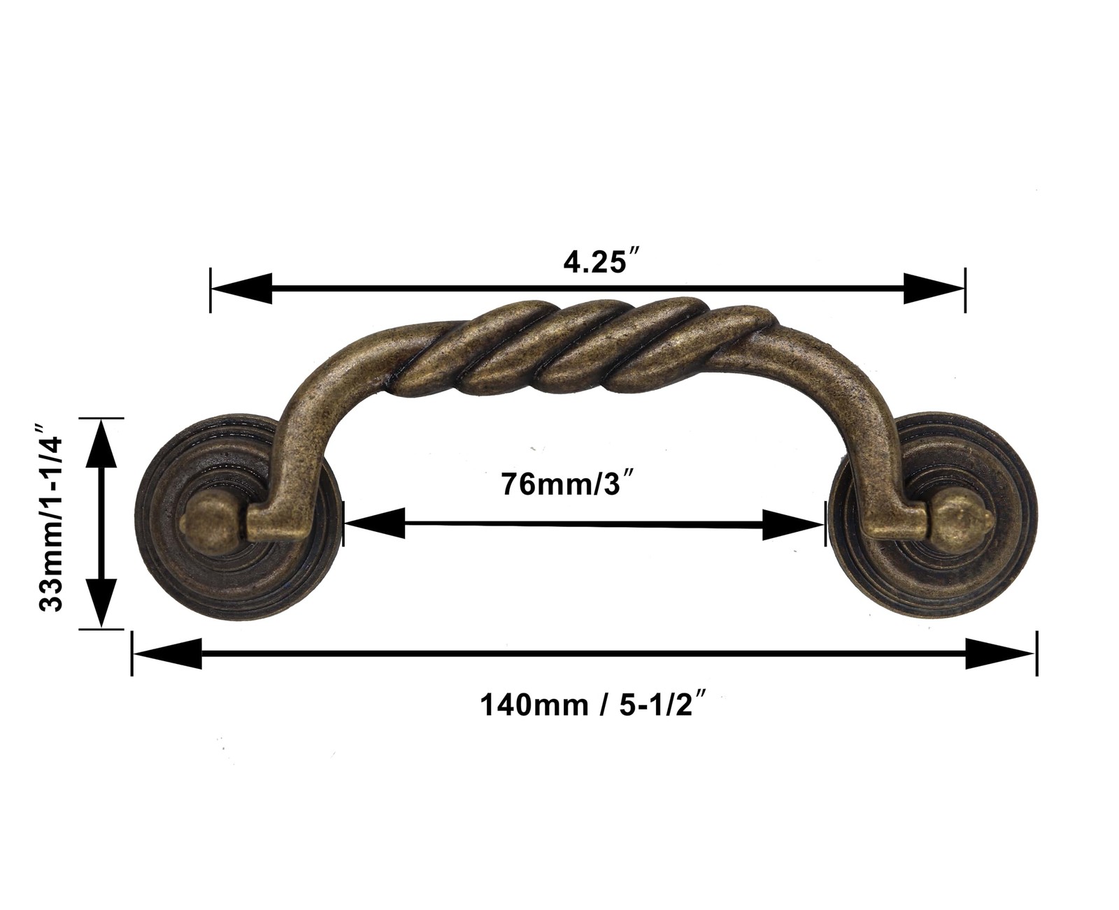 Binifimux 2-Pack 4.25 Vintage Cabinet Pulls Bronze Tone For Doors Cupboard