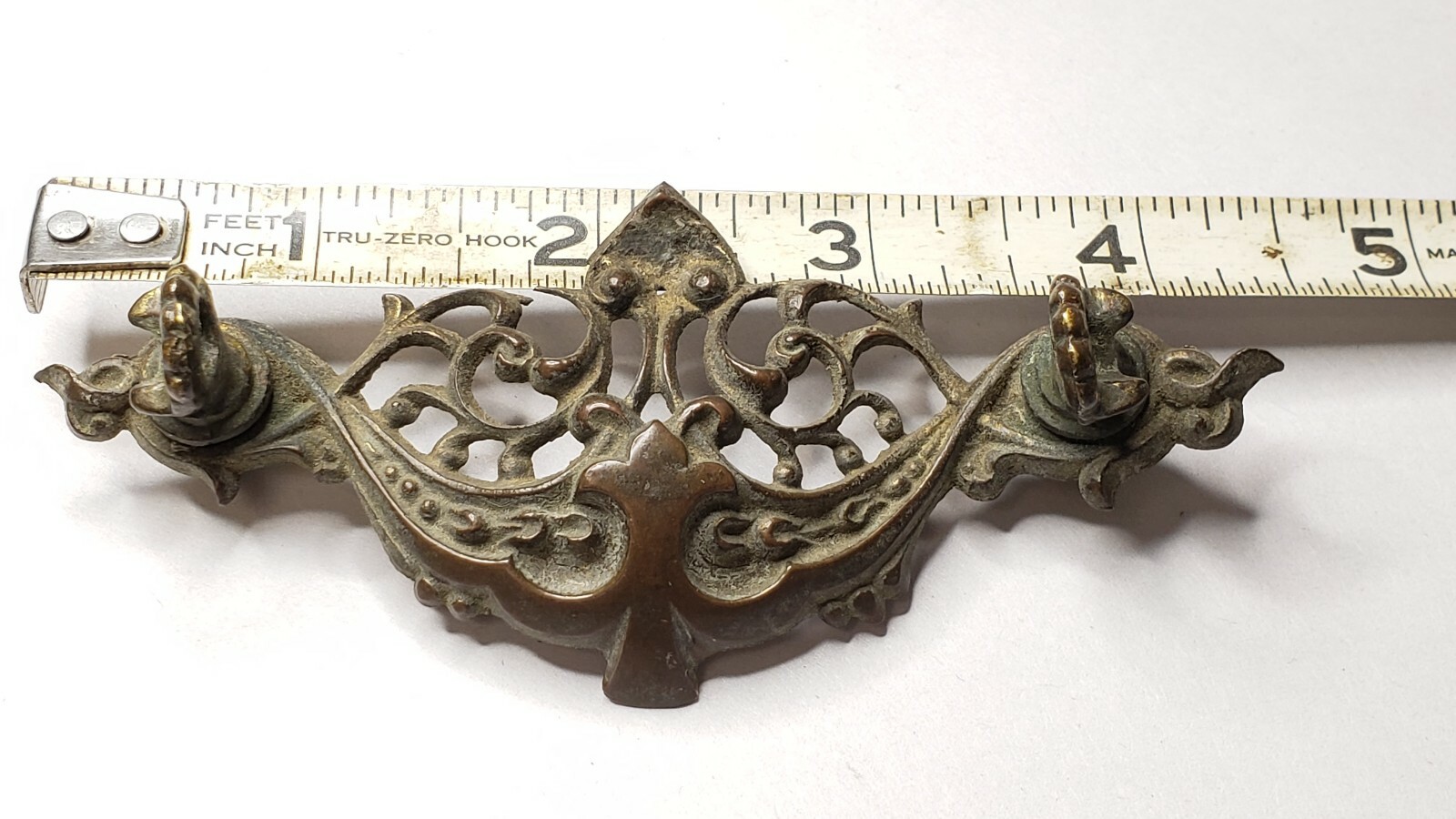 Solid Brass Dresser Drawer Pull Back Plate 4.5″ Scroll