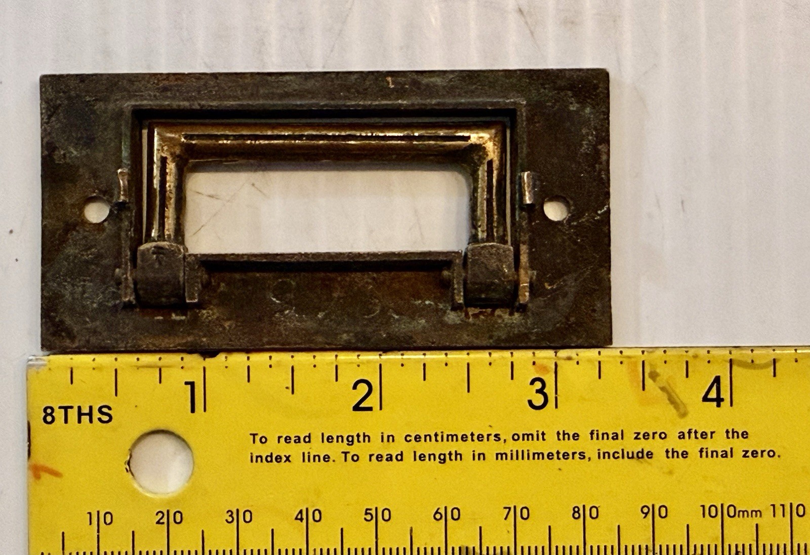 Antique 1890s Eastlake Solid Brass Pocket Door Pull Recessed Handle No Backplate