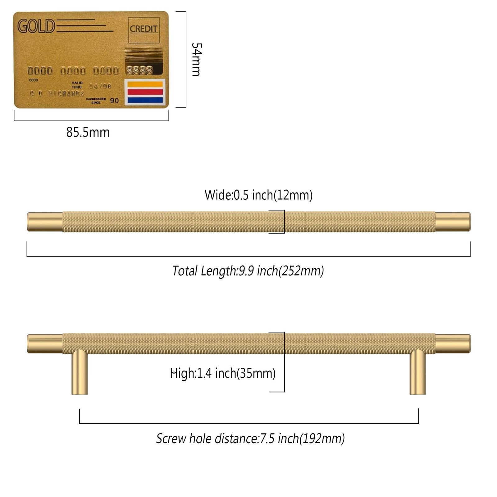 Coinkoly 10 Pack 7-1/2192Mm Champagne Bronze Cabinet Pulls Knurled Kitchen