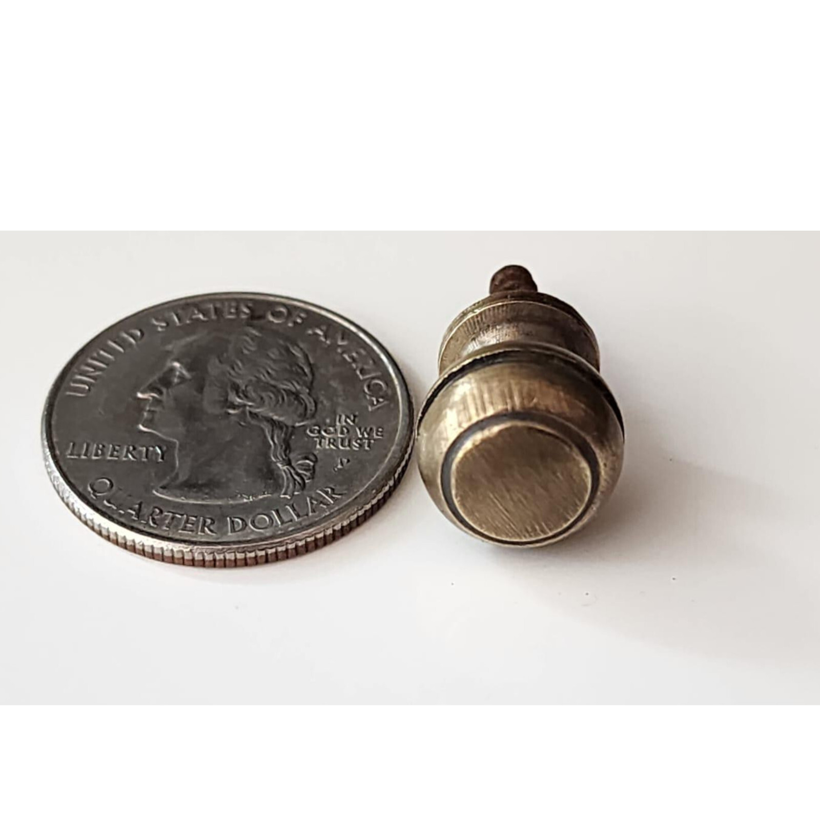 1x Solid Brass SMALL Stacking Barrister Bookcase 7/16″dia Knob drawer Pull #KK